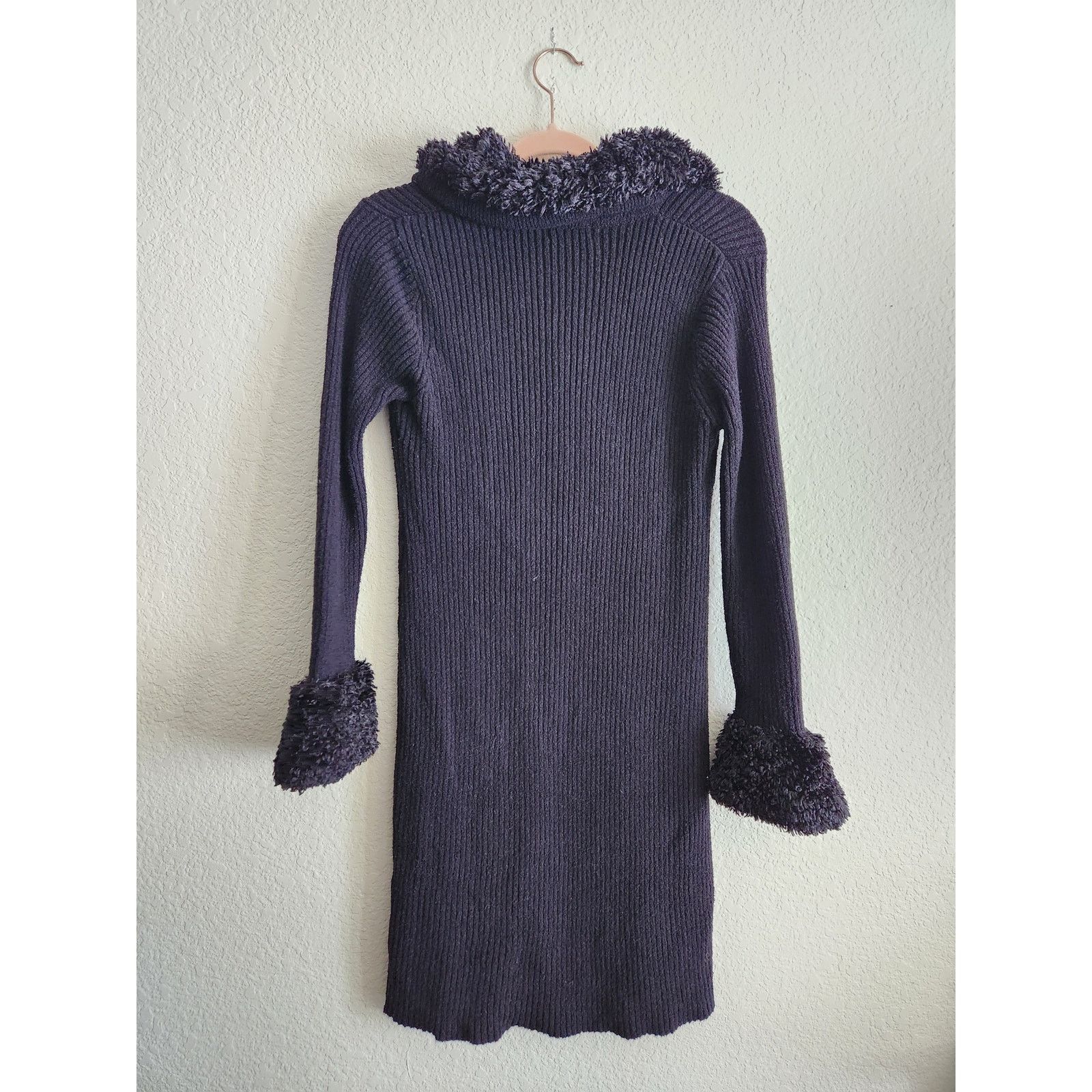 Other Y2k Georgiou Studio Women's Faux Fur Trim Long Sweater-Small Size S / US 4 / IT 40 - 2 Thumbnail