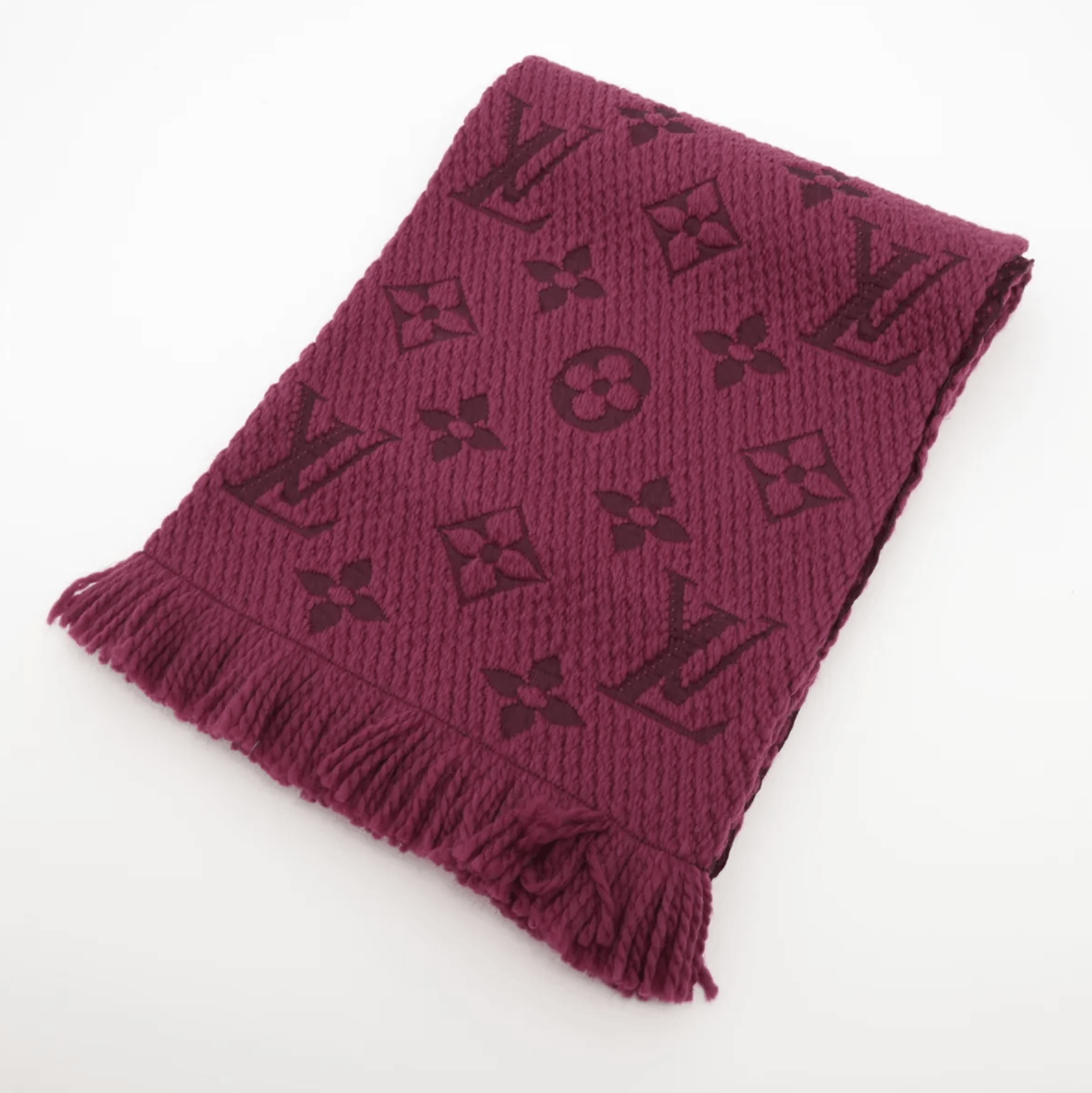 Louis Vuitton Louis Vuitton Wool & Silk Logomania Scarf Purple Size ONE SIZE - 1 Thumbnail