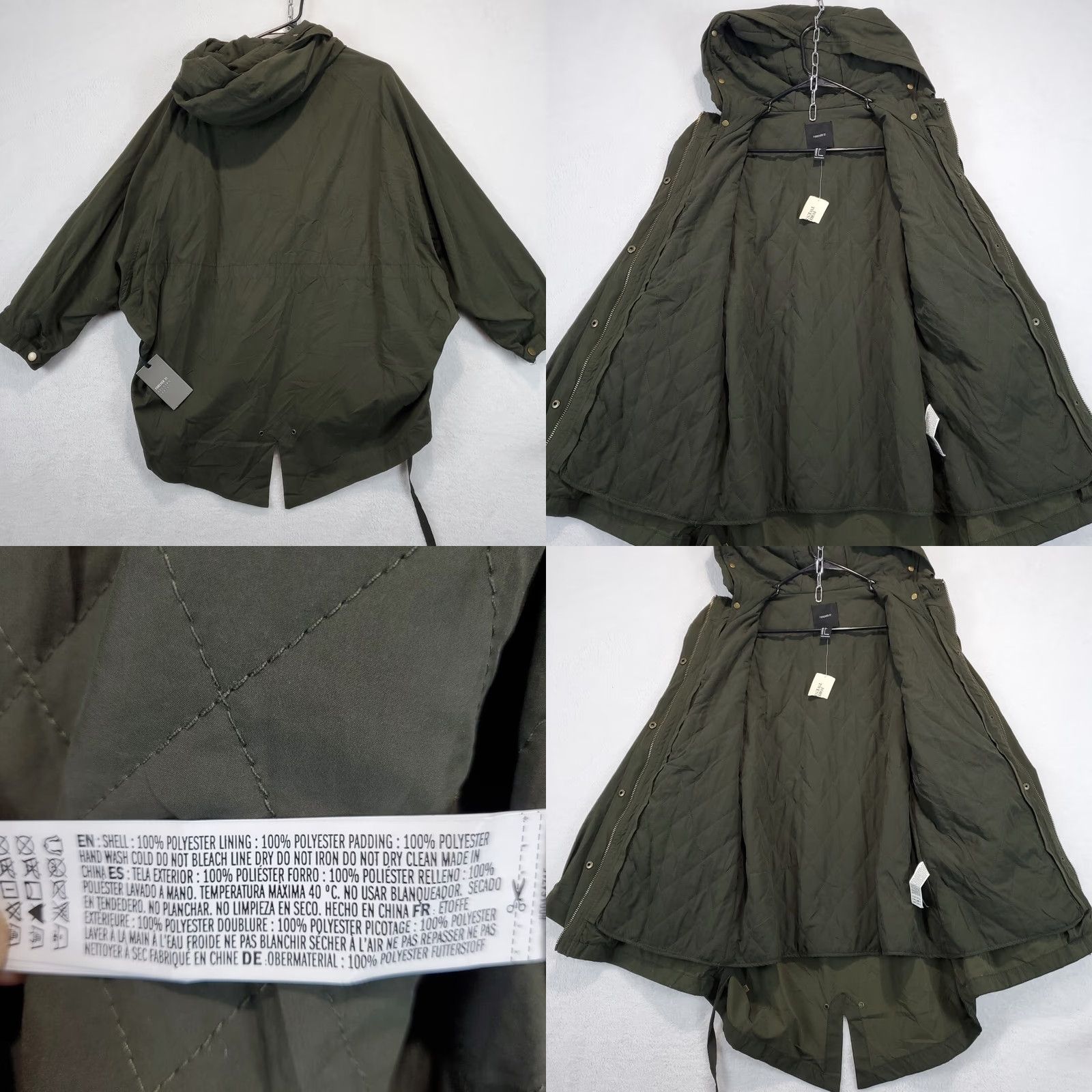 Forever 21 FOREVER 21 Olive Green Military Jacket Women's L Hooded Gorpcore Casual Travel Workwear Military Jacket Size L / US 10 / IT 46 - 9 Thumbnail
