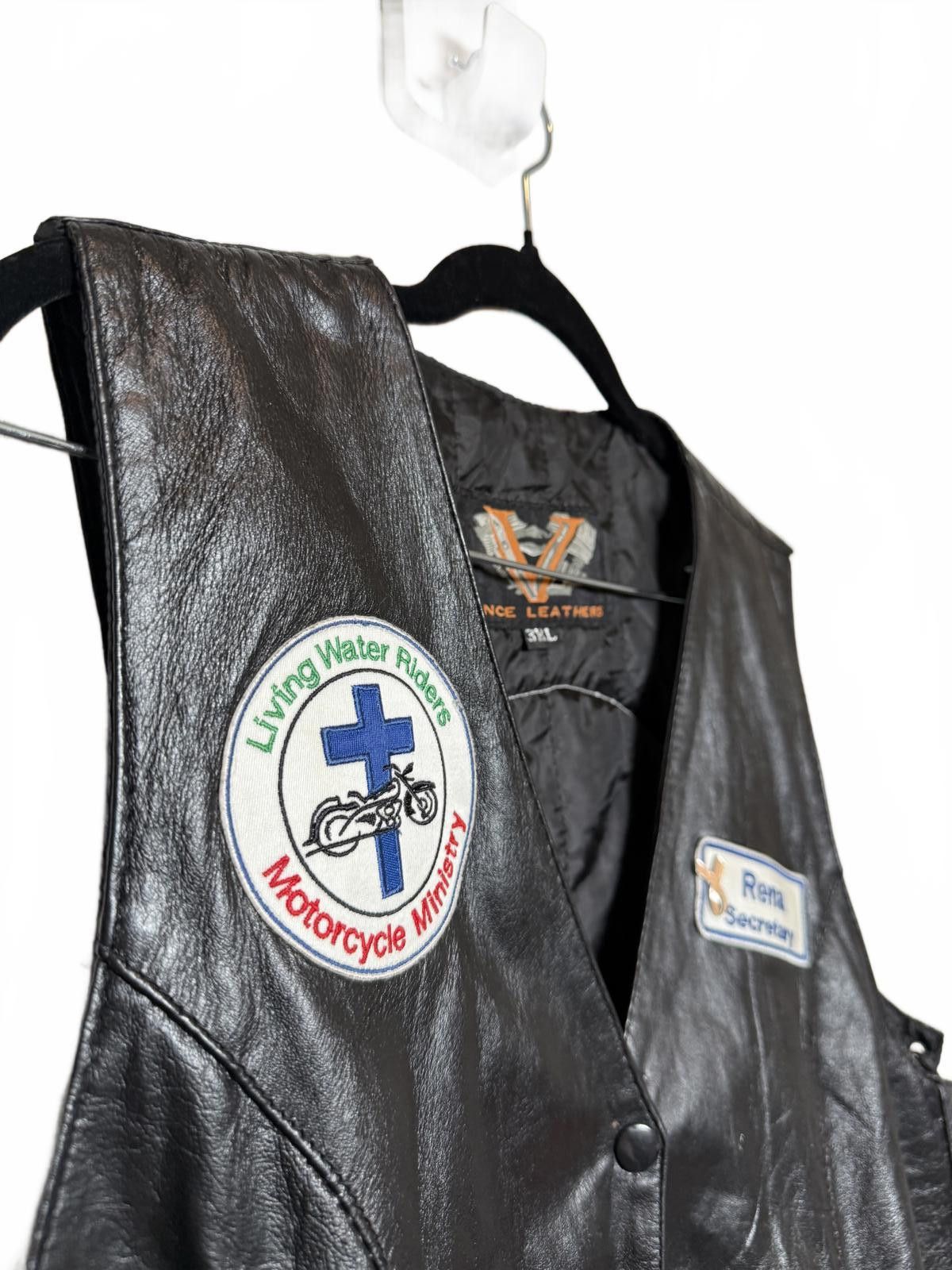 Other Ride or Die for Jesus Black Leather Bikers Vest Size XL / US 12-14 / IT 48-50 - 3 Thumbnail