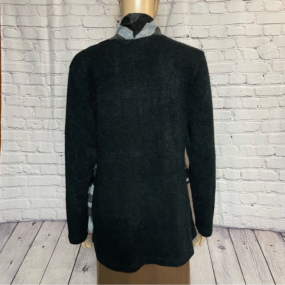 Other Panitti Striped Zip Detail Black Grey Sweater Cardigan Size Size M / US 6-8 / IT 42-44 - 4 Thumbnail