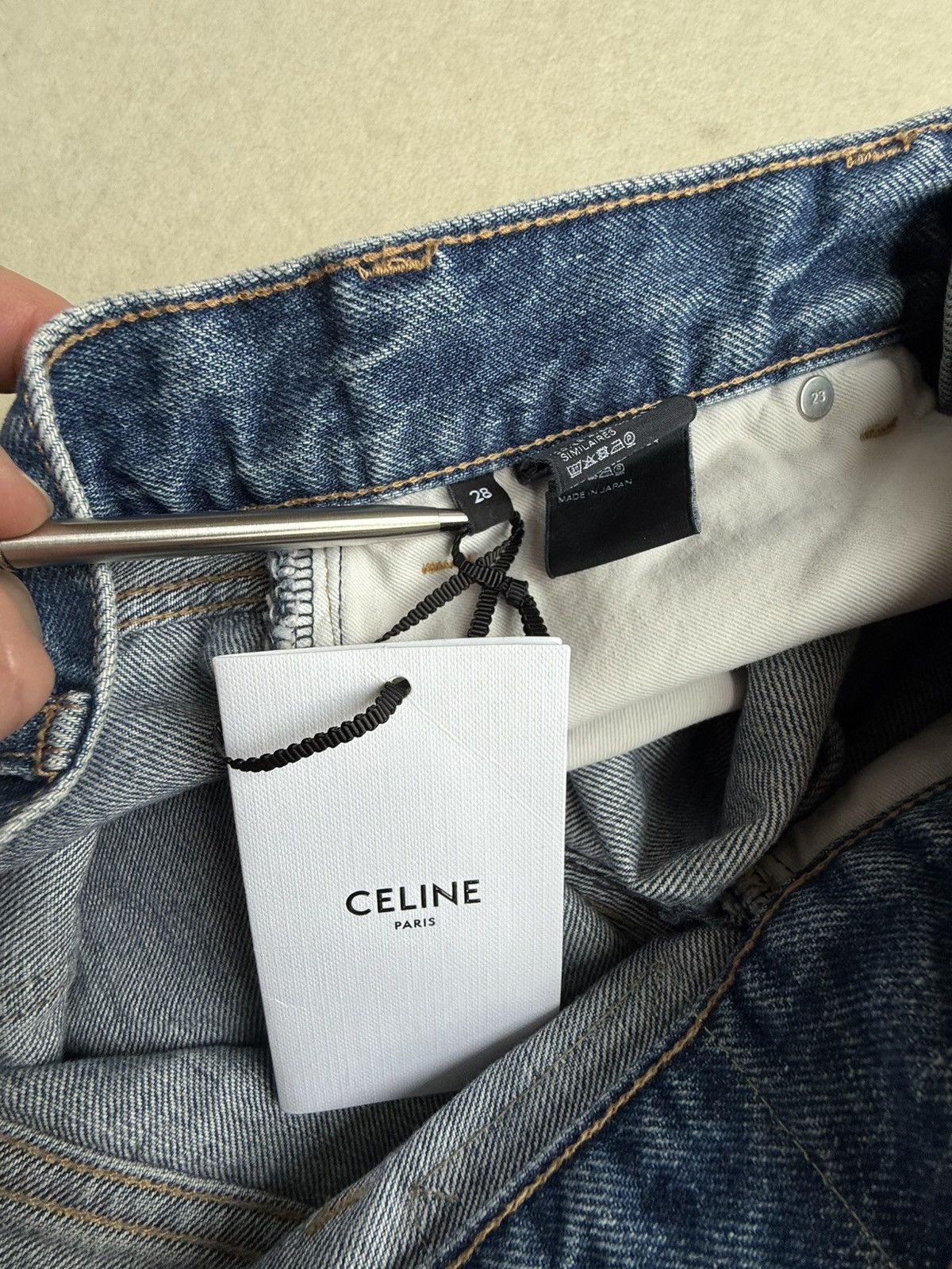 Celine $990 ss24 Celine zuma wash wesley jean denim shorts 28 Hedi Size US 28 / EU 44 - 7 Thumbnail