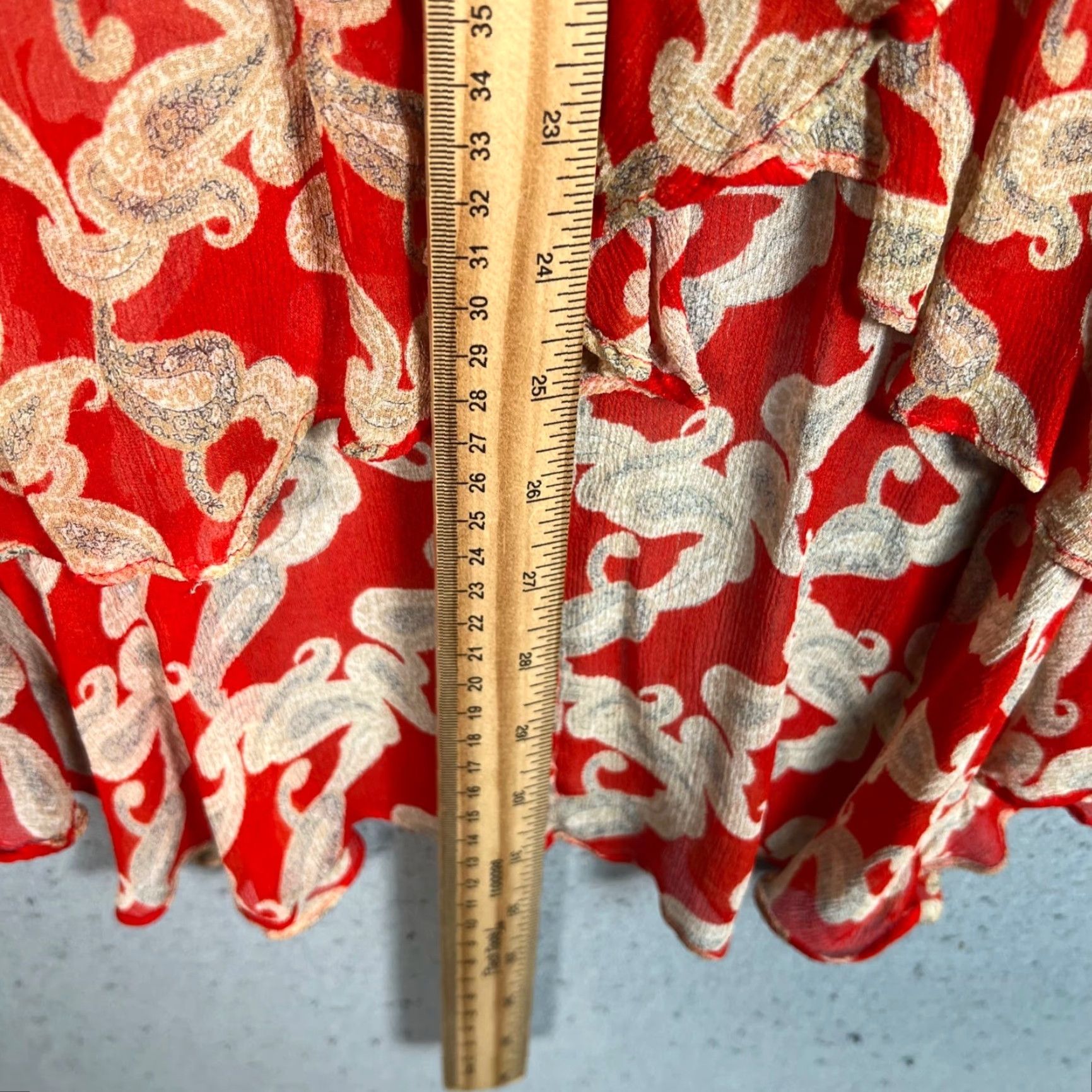 The Kooples VINTAGE The Kooples Skirt Paisley Midi Womens Size 2 Red Midi Flare Viscose, 90s-Style, Womens Size 26" / US 2 / IT 38 - 7 Thumbnail