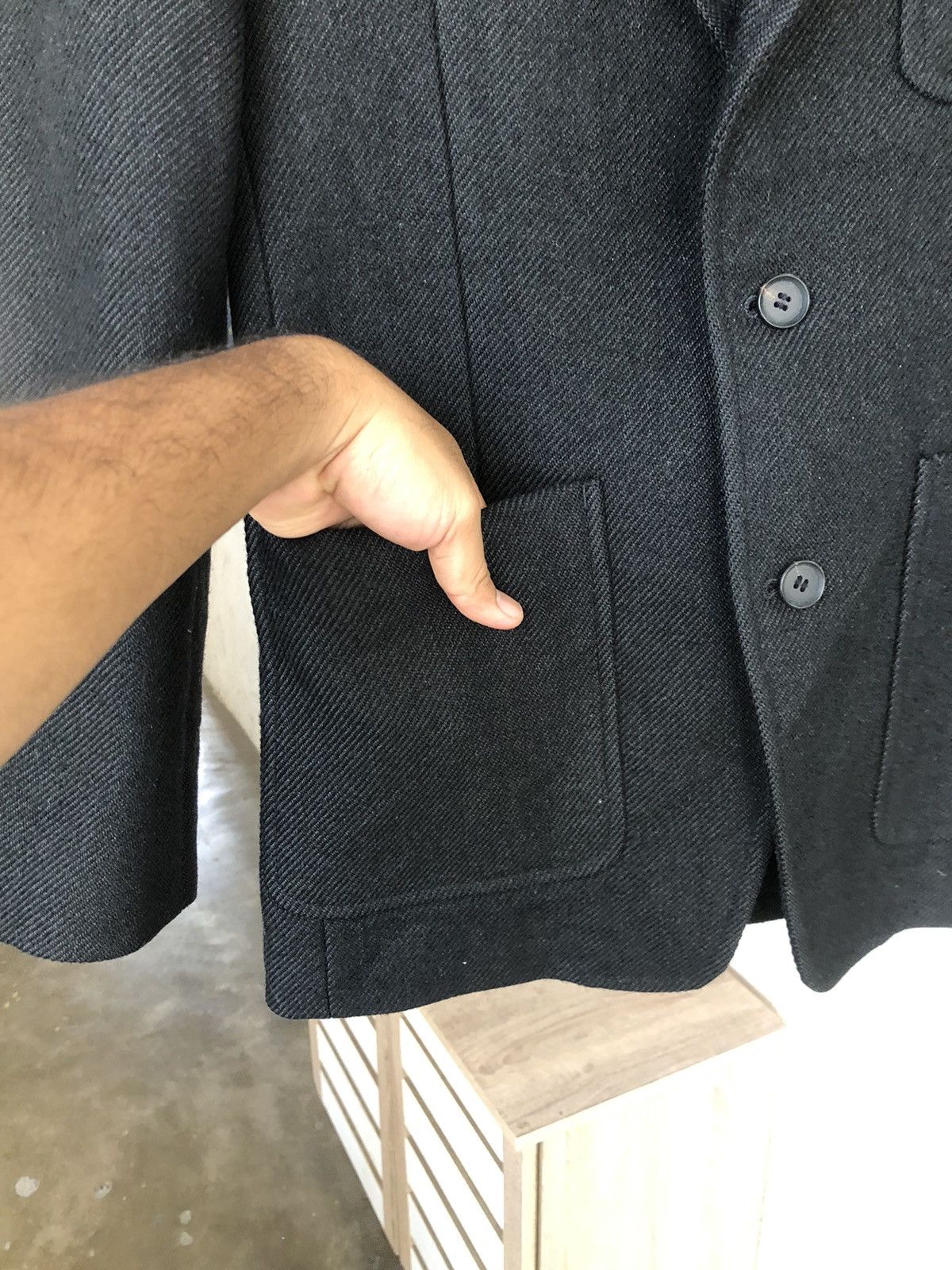 5351 POUR LES HOMMES 5351 Pour Les Hommes Black Wool Lined Single Breasted Blazer Size US M / EU 48-50 / 2 - 7 Thumbnail
