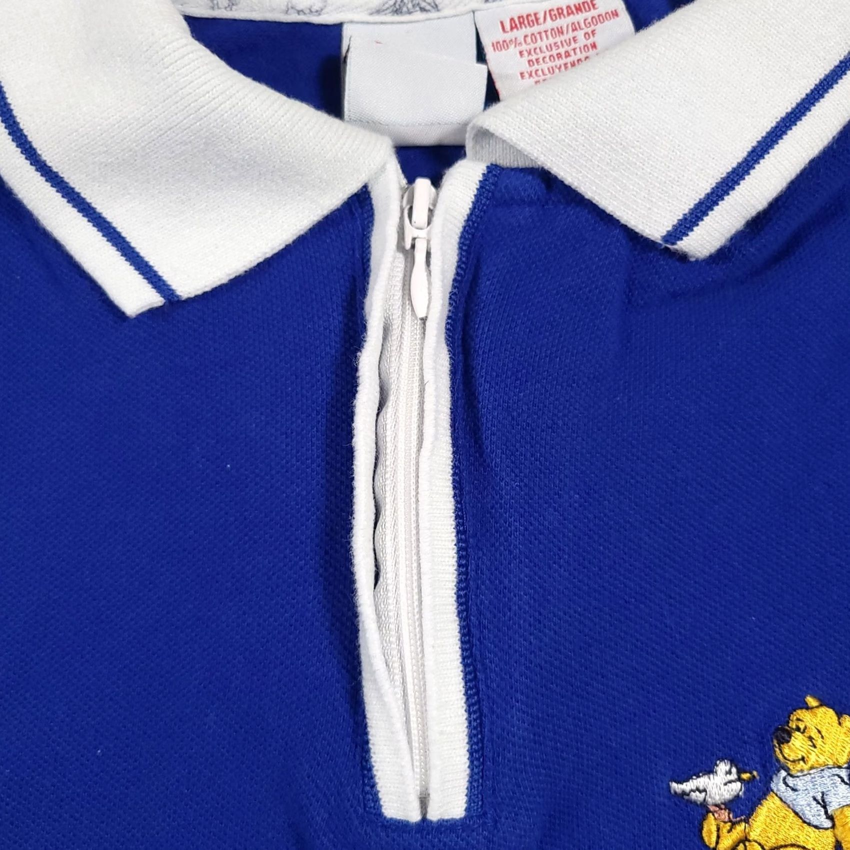 Disney VINTAGE Disney Polo Shirt Womens Large Blue White Sleeveless Winnie the Pooh Embroidered Size L / US 10 / IT 46 - 5 Thumbnail