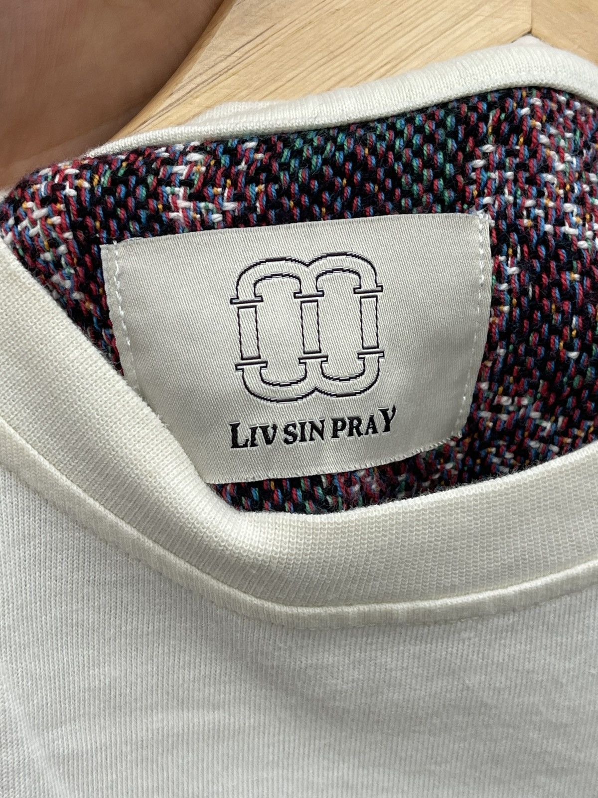 Designer Liv Sin Pray embroidered full back antique t-shirt tee hand Size US XS / EU 42 / 0 - 11 Thumbnail