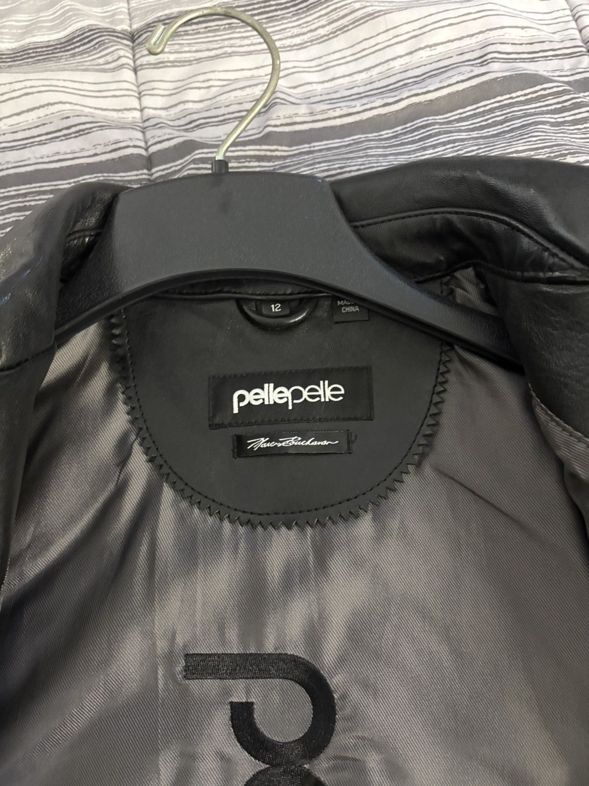 Pelle Pelle Female black logo studded leather jacket Size XL / US 12-14 / IT 48-50 - 6 Thumbnail