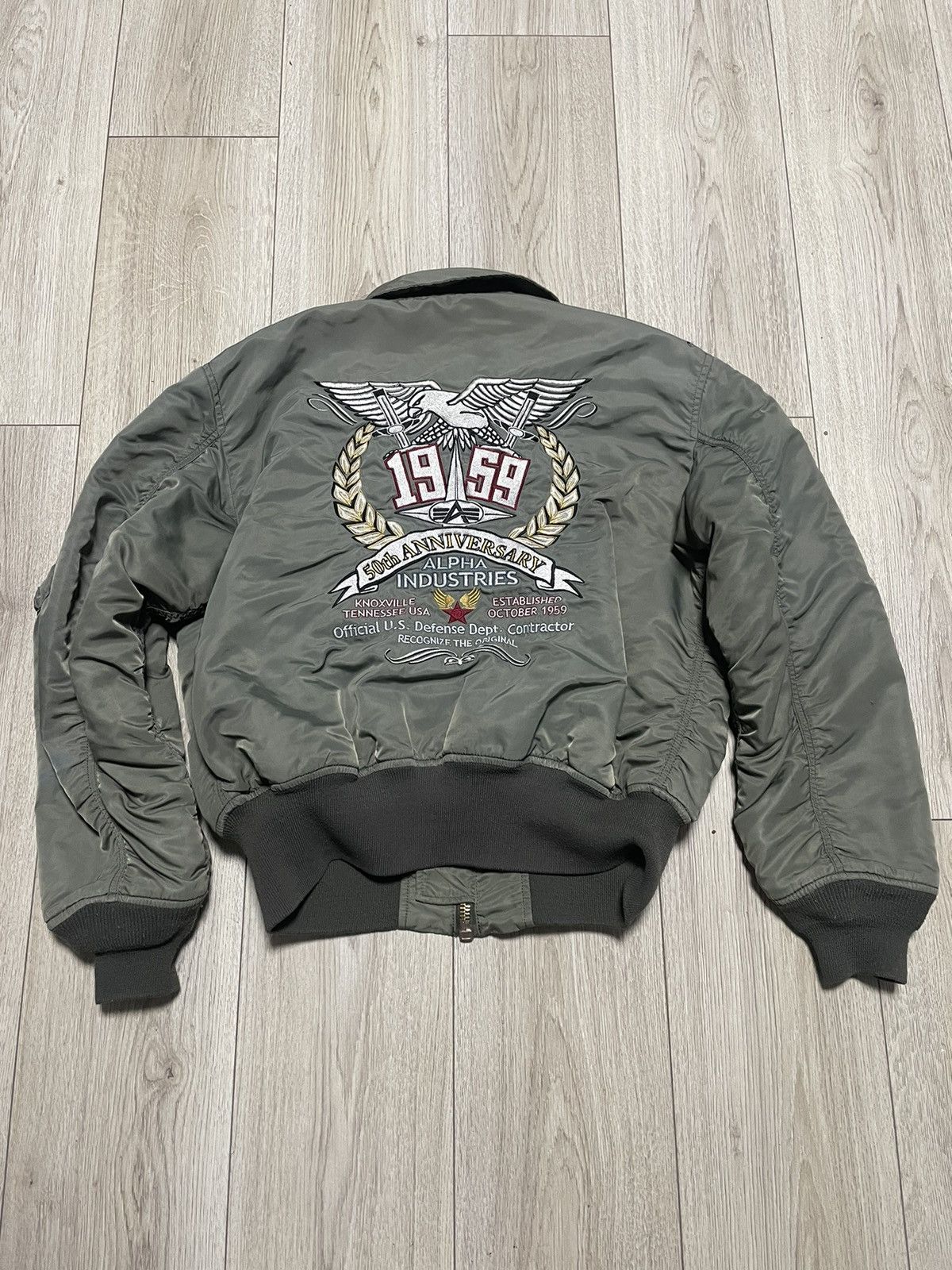 Alpha Industries × Vintage Alpha Industries 50th Anniversary CWU 45/P Flight Jacket VTG Size US L / EU 52-54 / 3 - 3 Thumbnail