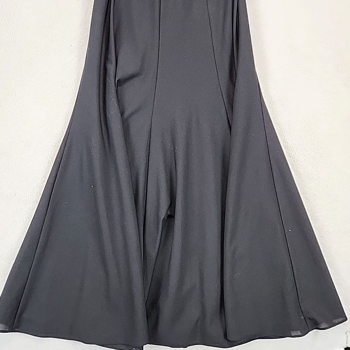 Vintage VINTAGE Murek Modell Women's Black Maxi Skirt Flared 1970s Goth Party M/L Size 32" / US 10 / IT 46 - 6 Thumbnail