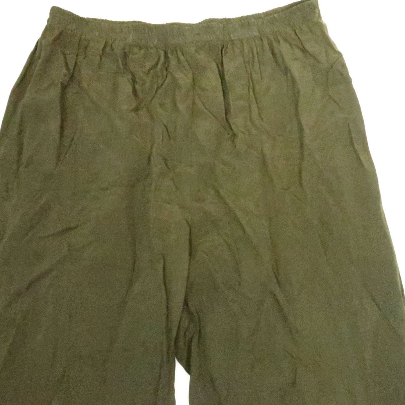 Vintage VINTAGE 90s R&M Richards Olive Green Silky Pull-On Pants 14 Regular Women Size 36" / US 14 / IT 50 - 2 Thumbnail