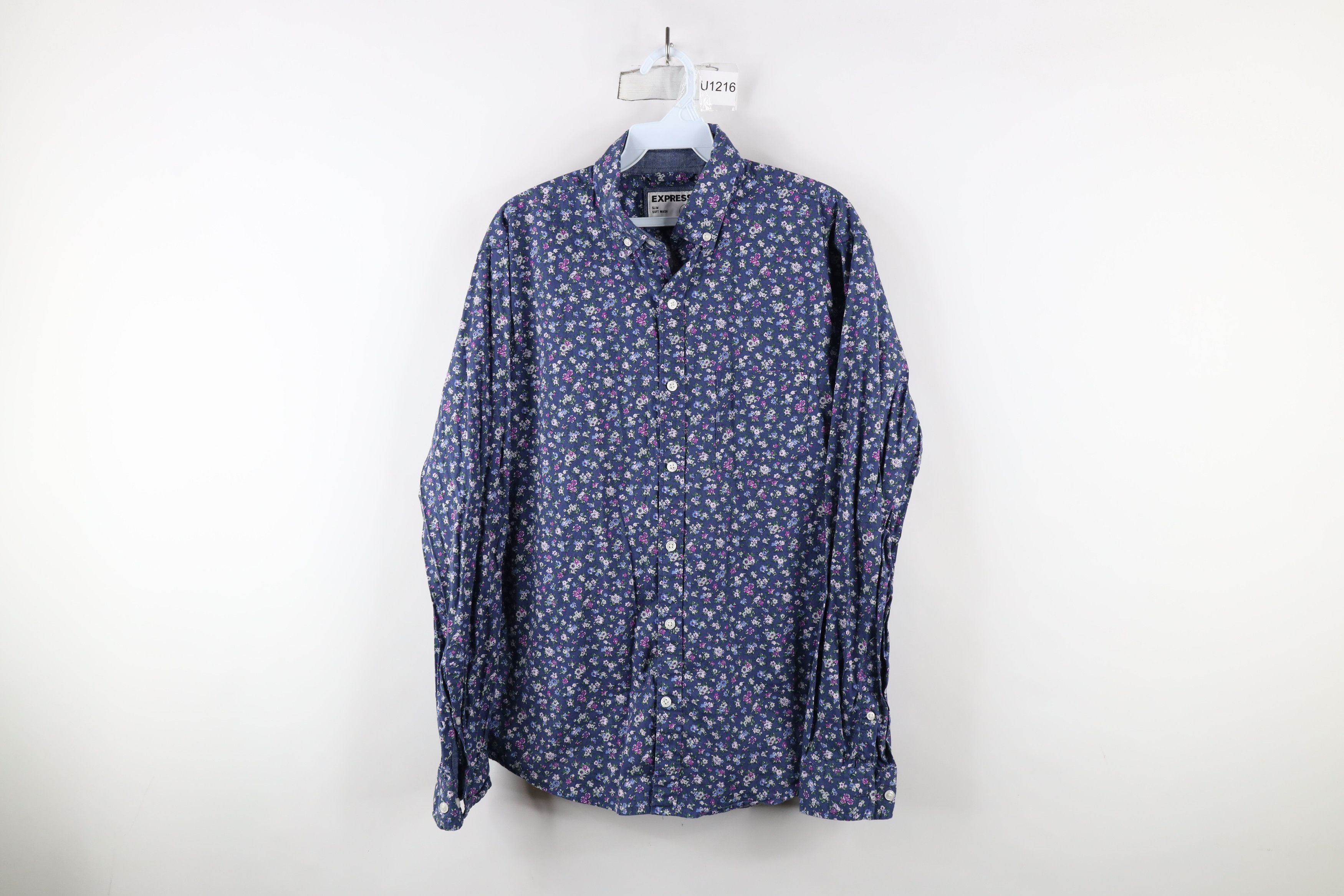 Express × Vintage Express Soft Wash Flower All Over Print Button Down Shirt Size US M / EU 48-50 / 2 - 1 Thumbnail