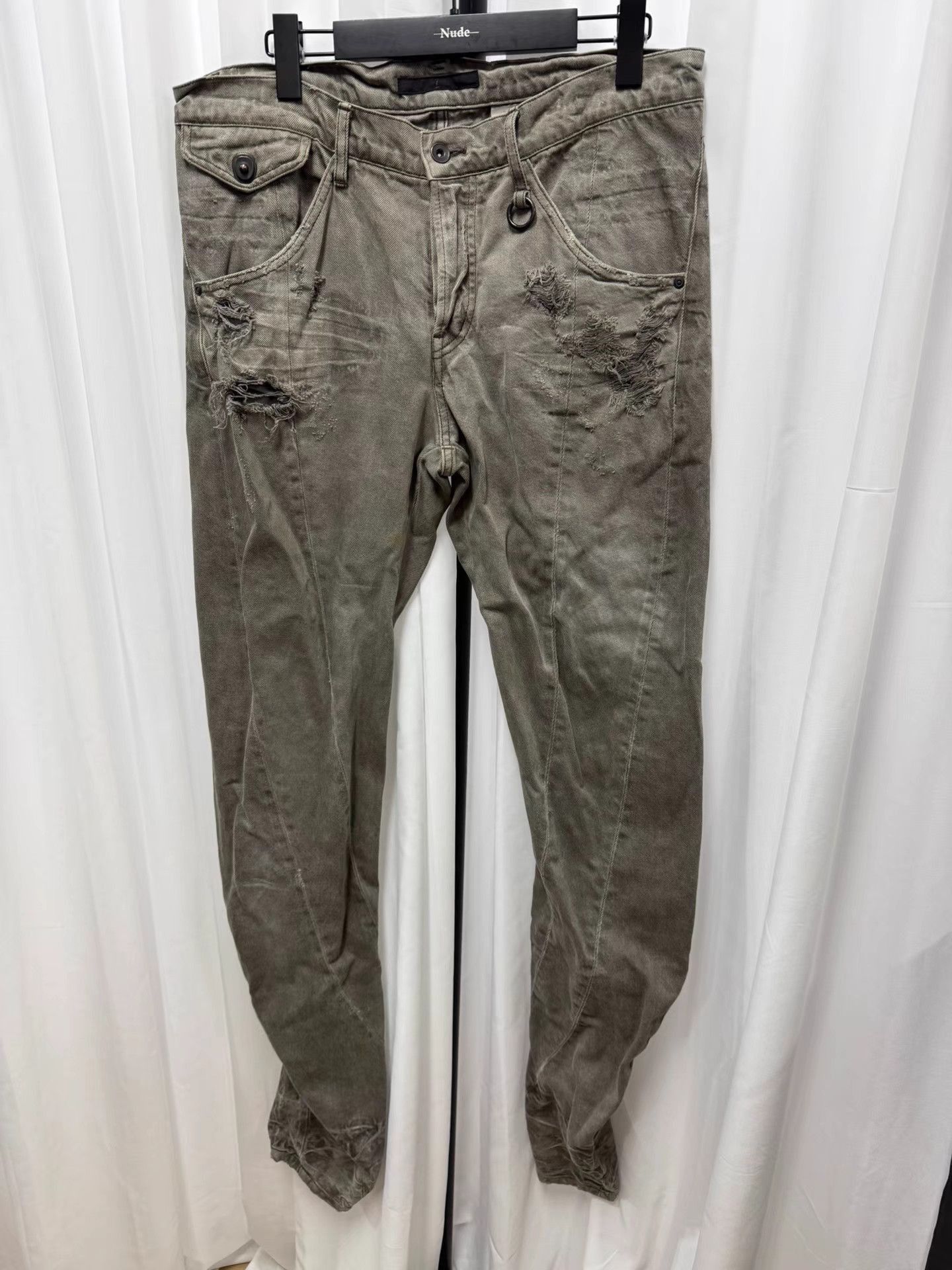 Julius Gray Distressed Casual Pants Size US 30 / EU 46 - 1 Thumbnail