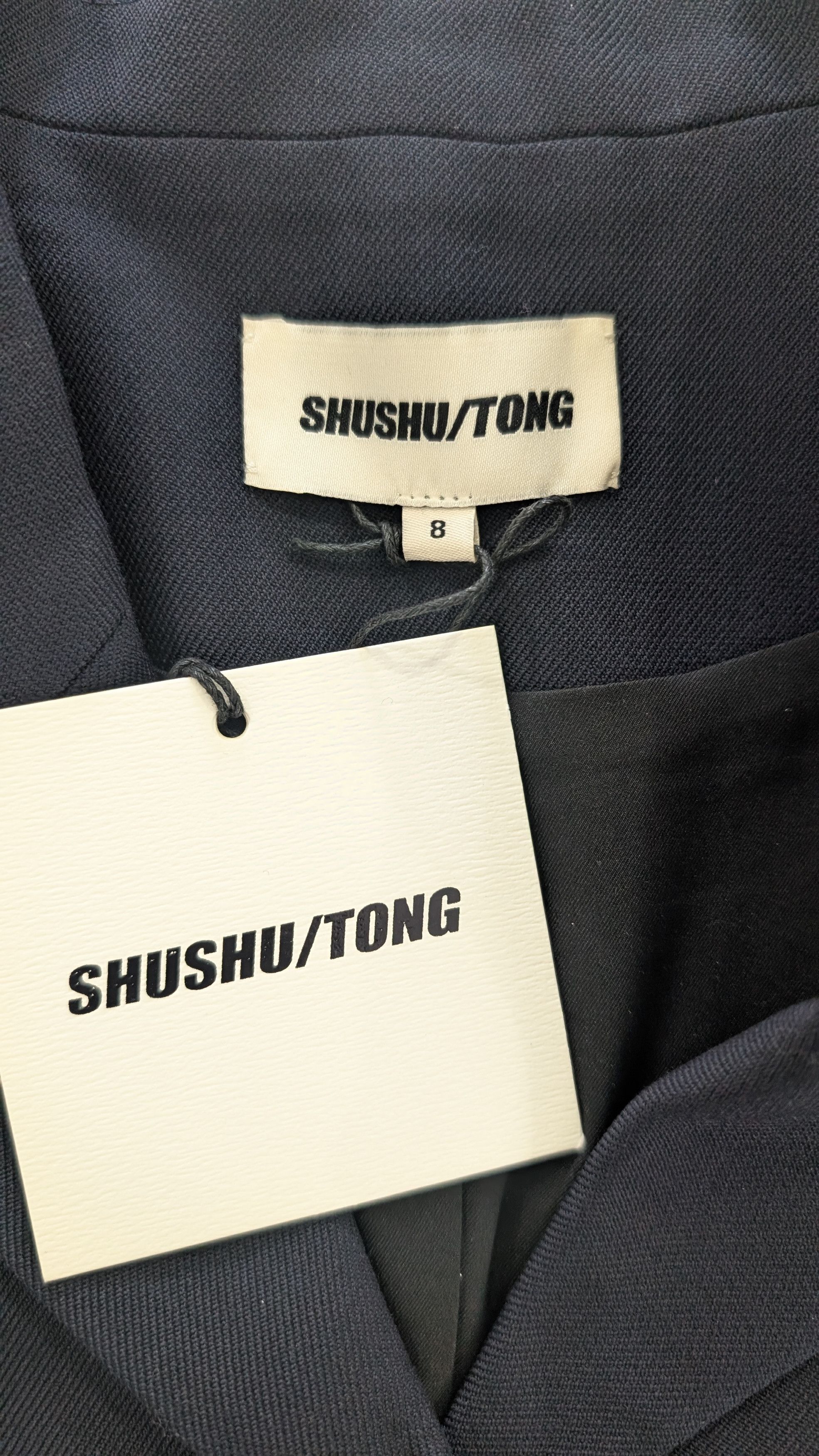 Shushu/Tong SHUSHU/TONG Cropped Puff Sleeve Blazer Navy SIZE S Size S / US 4 / IT 40 - 3 Thumbnail