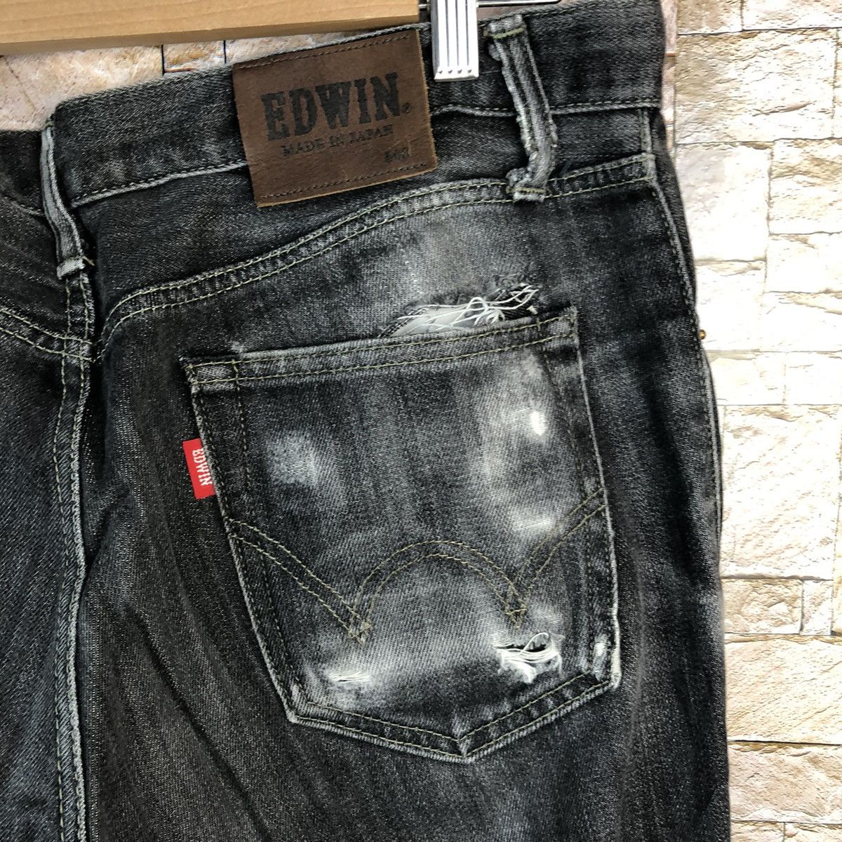 Edwin Edwin Black Denim vintage ripped distressed Pants #7598 Size US 34 / EU 50 - 16 Thumbnail