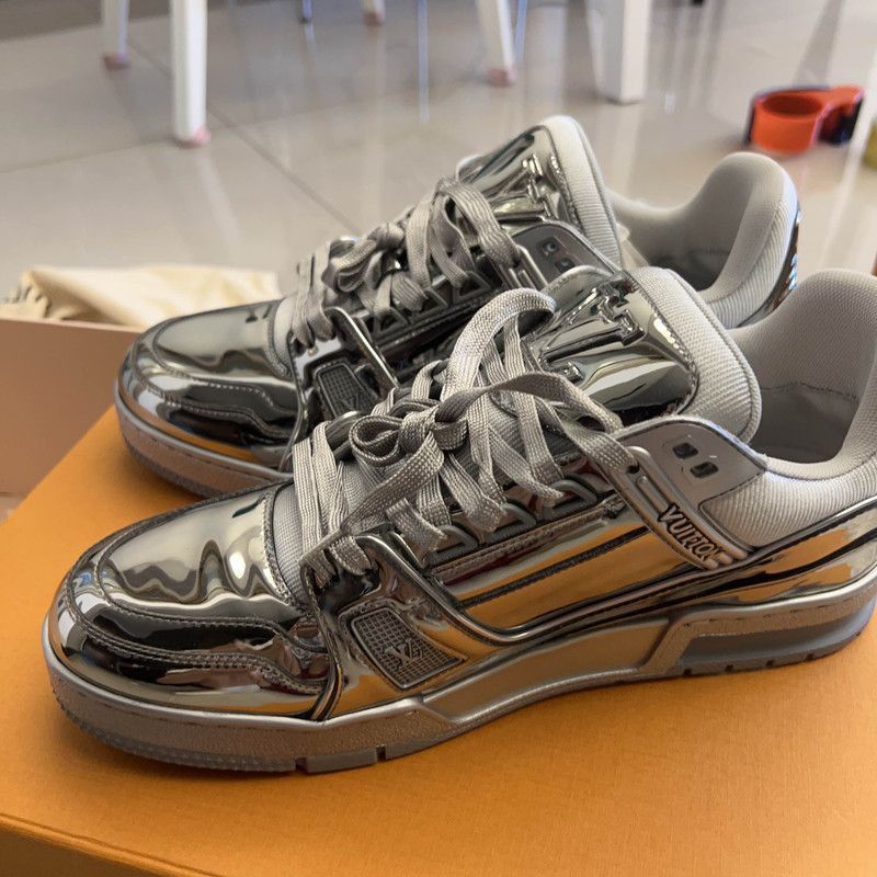 Louis Vuitton Louis Vuitton Metallic Trainer Low-Top Sneakers -2508 Size US 8 / EU 41 - 1 Thumbnail