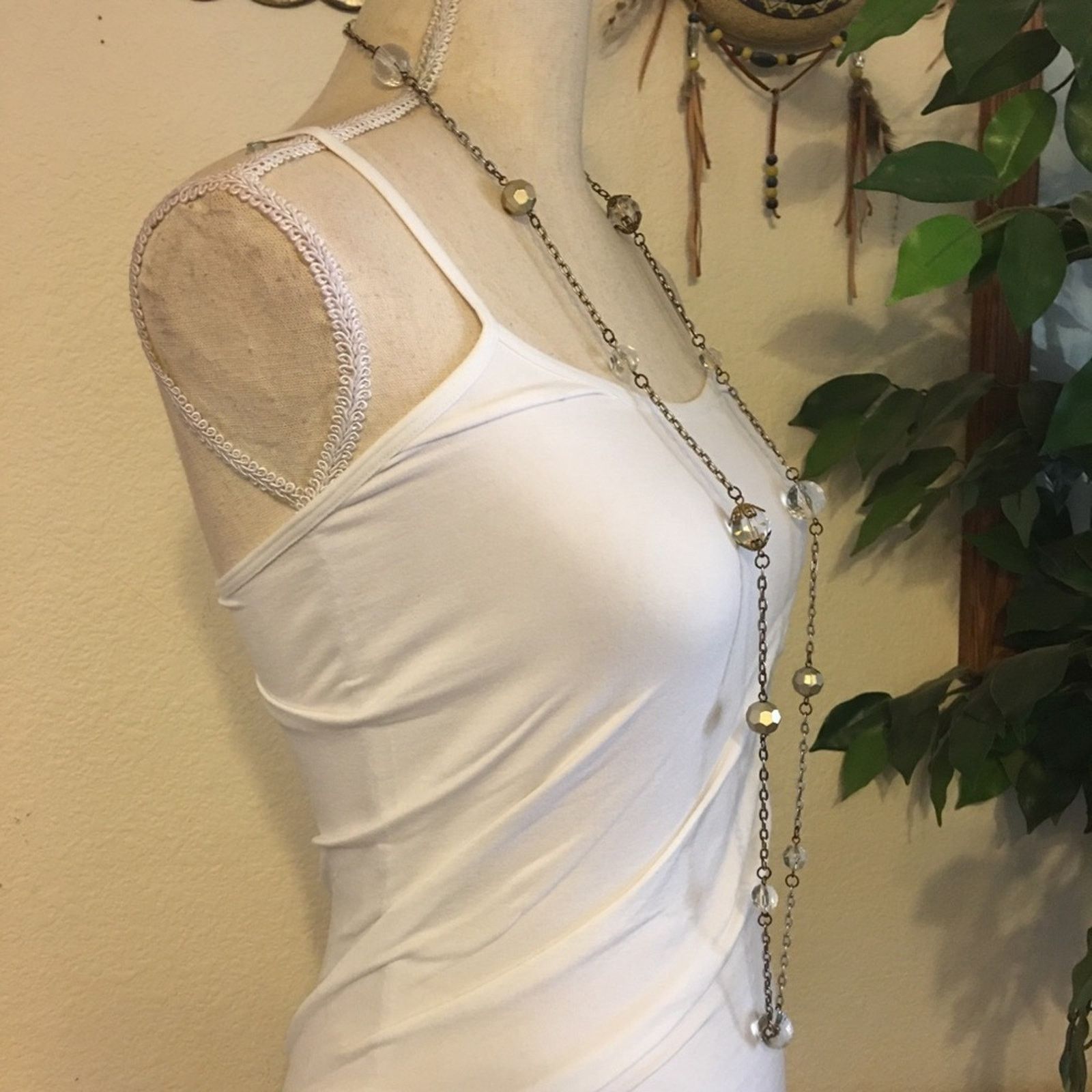 Vintage Vintage faceted resin beaded chain necklace Size ONE SIZE - 2 Thumbnail