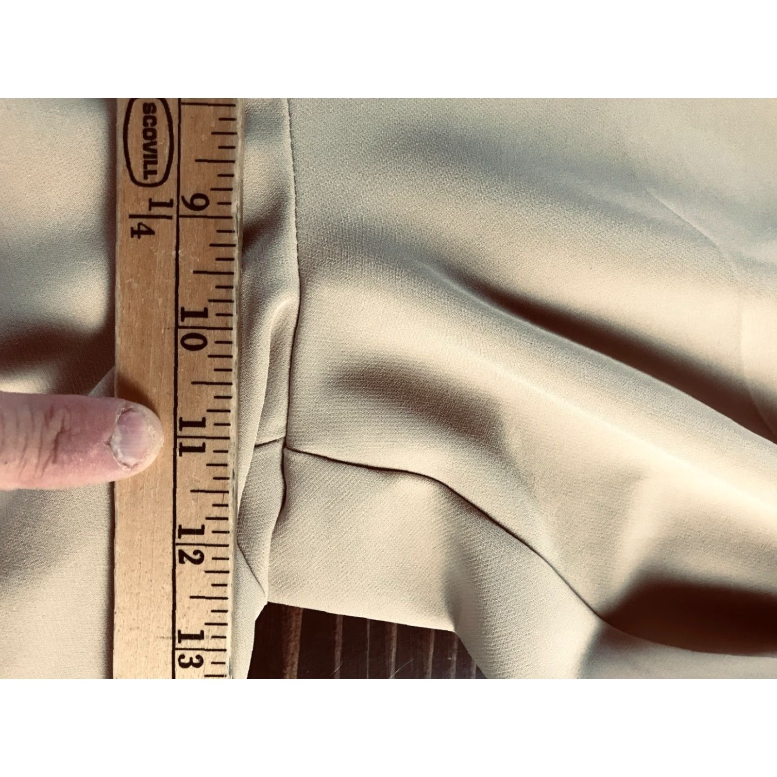 Vintage josh & arielle Women's Pants Cropped Dress Pants Straight Leg 14 Ivory Cream Size 36" / US 14 / IT 50 - 4 Thumbnail