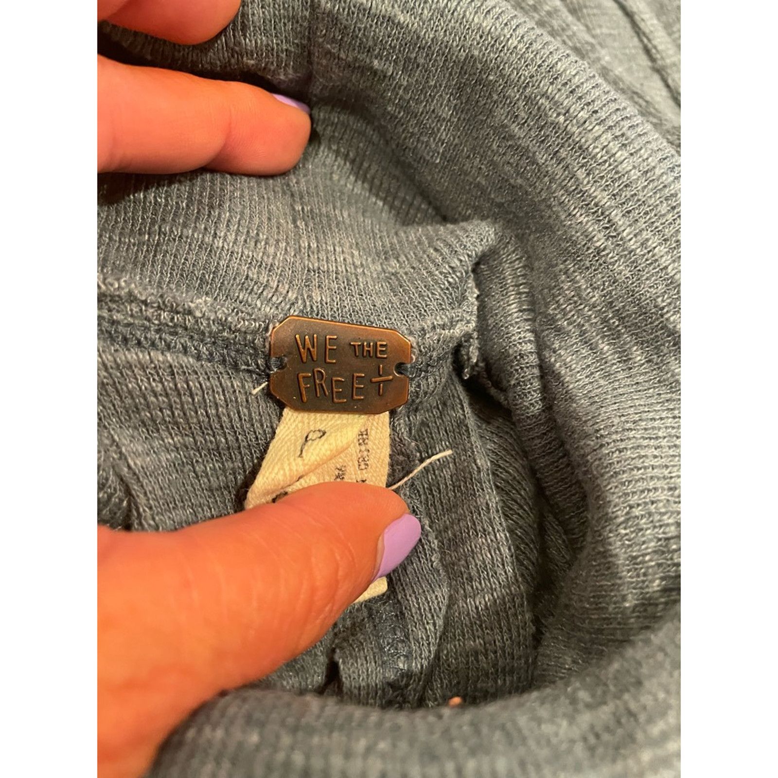 Free People Free People "We The Free" Turtleneck Split Back Gray Women S Size S / US 4 / IT 40 - 8 Thumbnail