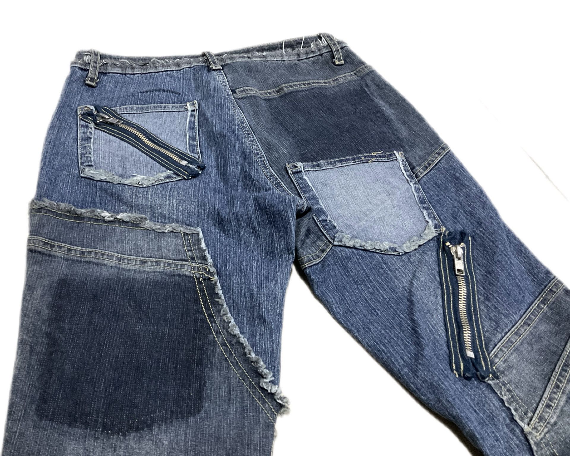 14th Addiction × Hysteric Glamour × If Six Was Nine 🔥Sick Y2K Haphazard Crazy Pockets Patchwork Flare Denim Size US 27 - 8 Thumbnail