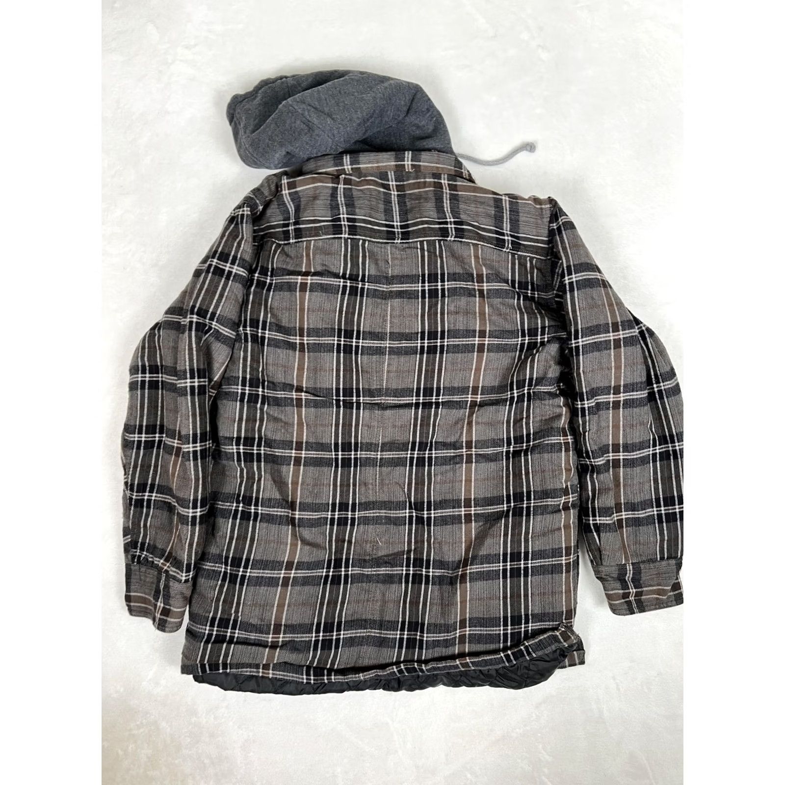Vintage G.H. Bass & Co Jacket Mens Medium Brown Plaid Quilted Hooded Shirt Size US M / EU 48-50 / 2 - 7 Thumbnail