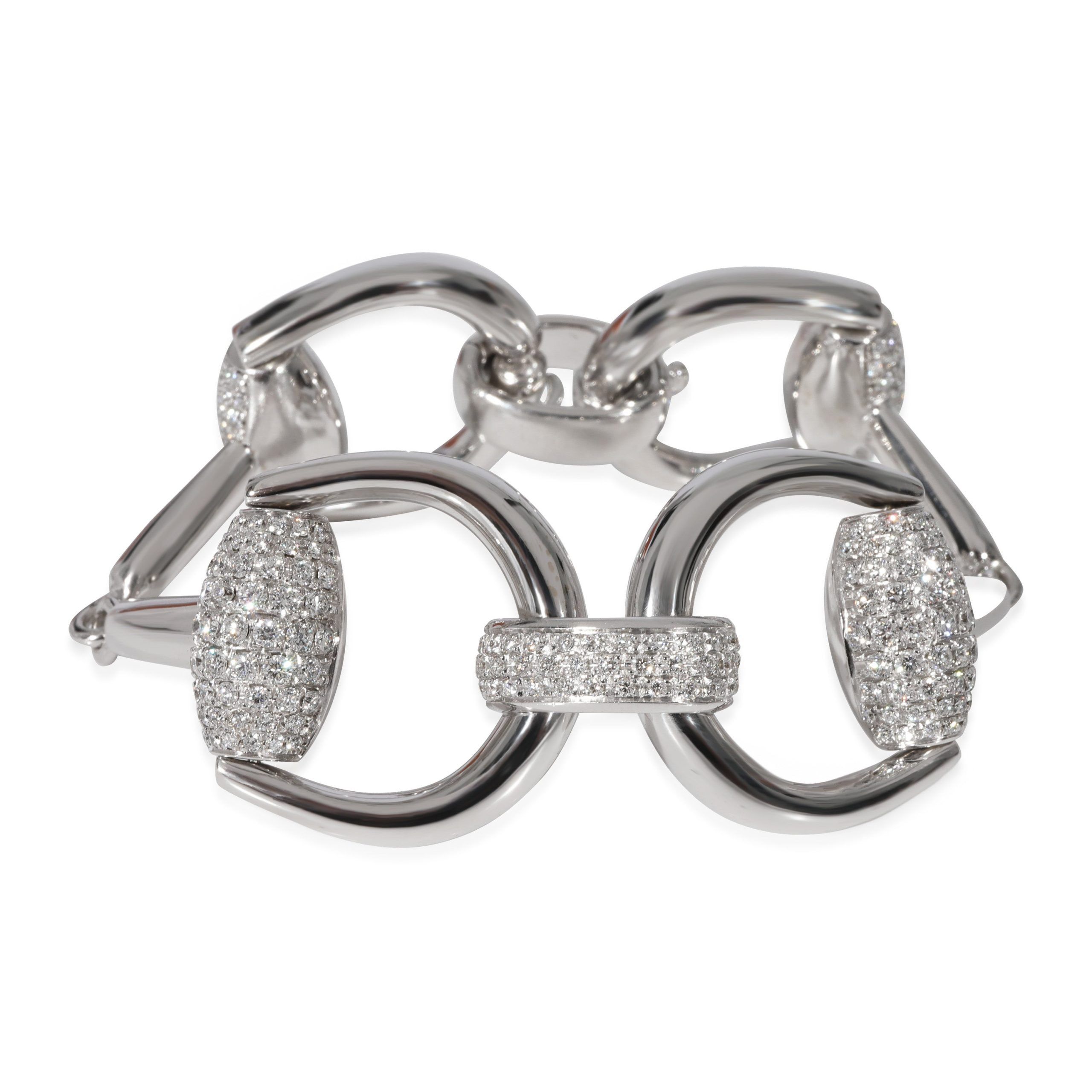 image of Gucci Diamond Bracelet In 18K White Gold 6 Ctw, Women's