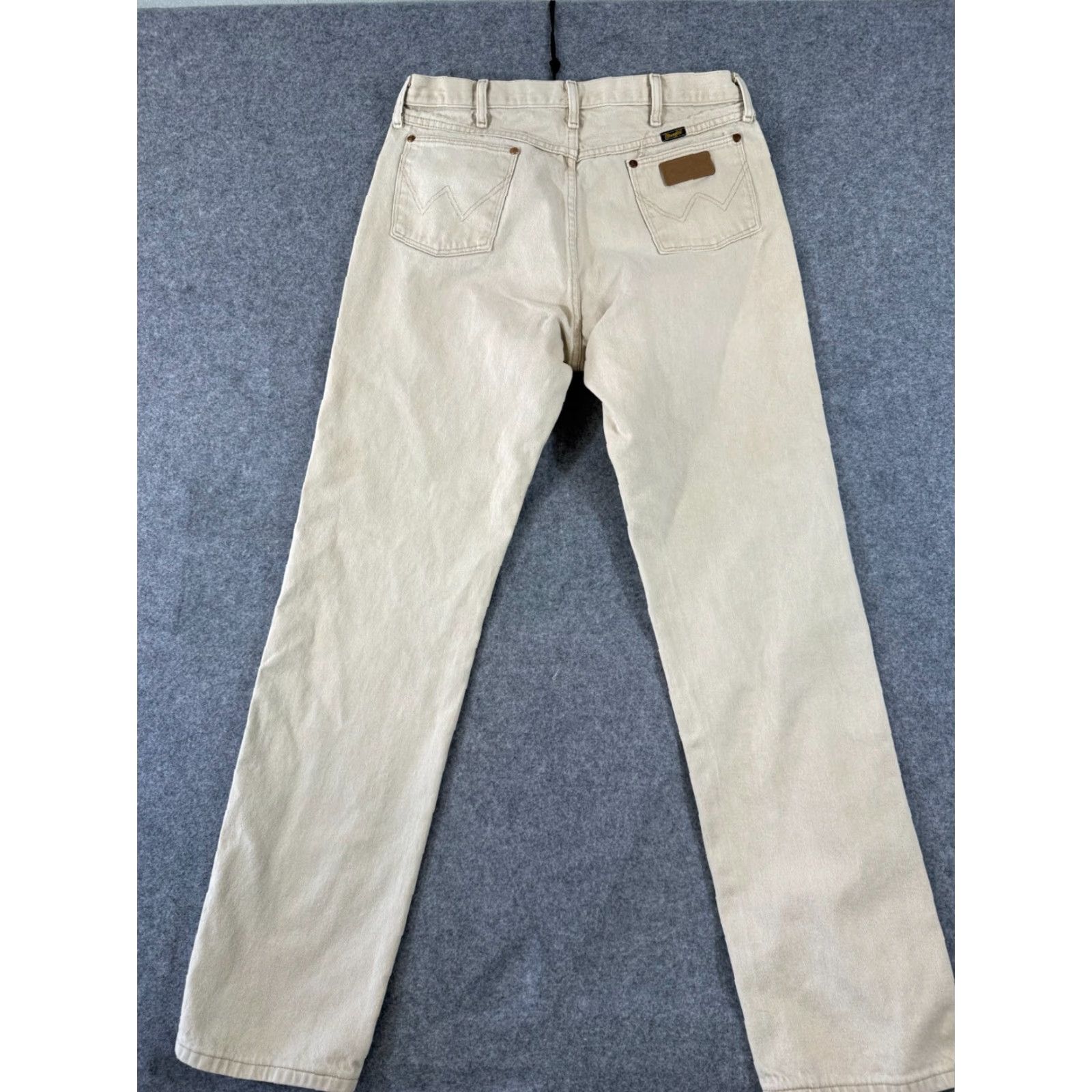 Wrangler Wrangler Jeans Mens 35X36 Beige Straight Leg Western Outdoors Workwear Pockets Cowboy Size US 35 - 7 Thumbnail