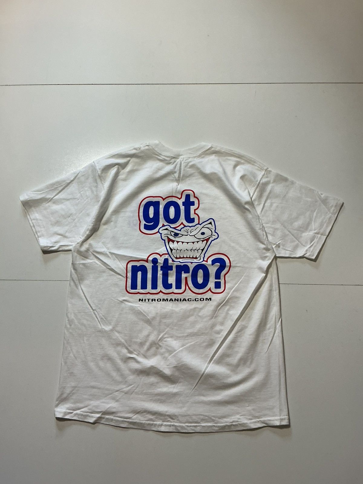 Vintage Vintage Nitro Maniac "Got Nitro?" Racing Graphic S/S T-Shirt Size US XL / EU 56 / 4 - 3 Thumbnail