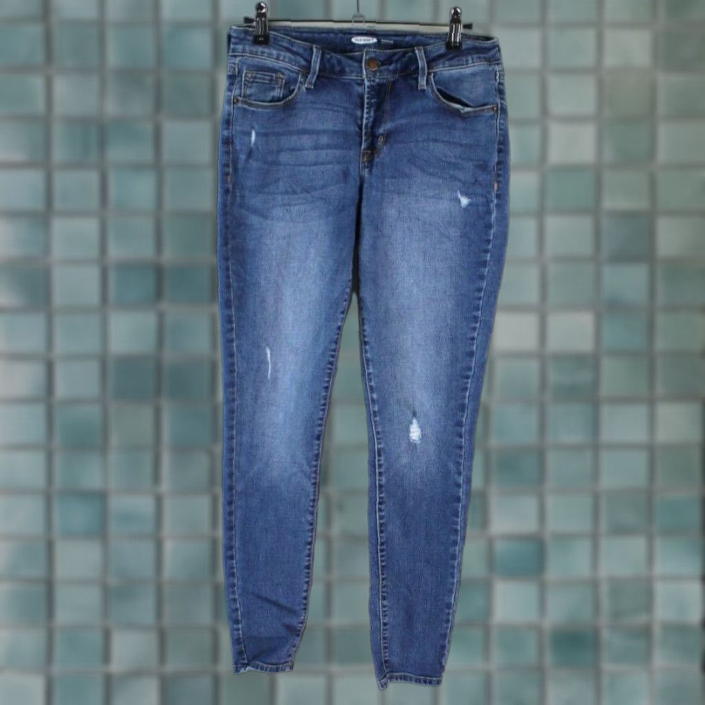 Old Navy Old Navy Rockstar Jeans Super Skinny Distressed Blue Denim Size 4 28X28 Womens Size 27" / US 4 / IT 40 - 1 Thumbnail