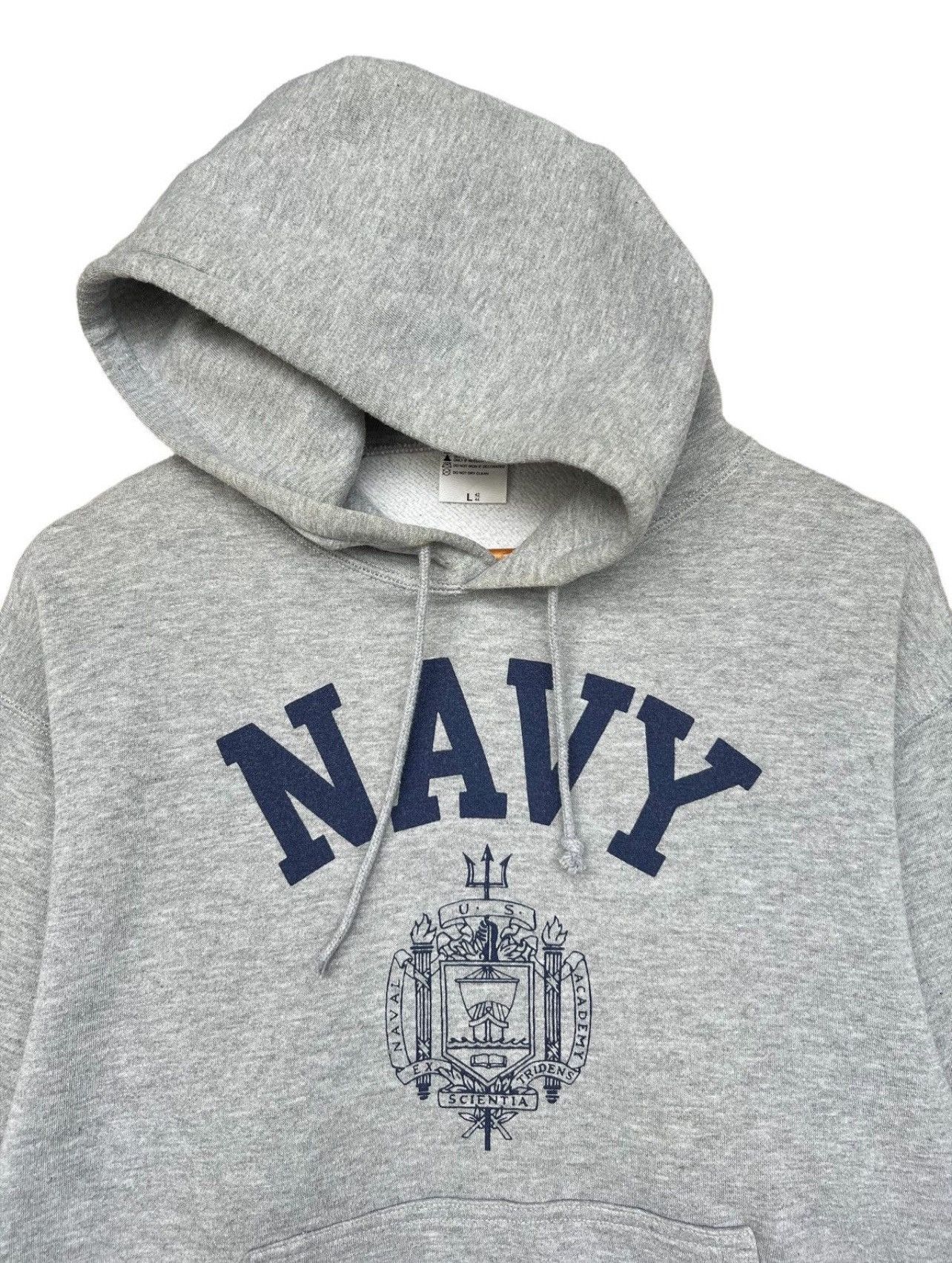 Vintage Navy Spellout Hoodie Usa Navy Logo Baggy Hoodie Size L / US 10 / IT 46 - 4 Thumbnail