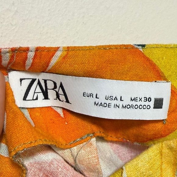 Zara ZARA Tropical Cutout Midi Dress – Size L Size L / US 10 / IT 46 - 3 Thumbnail