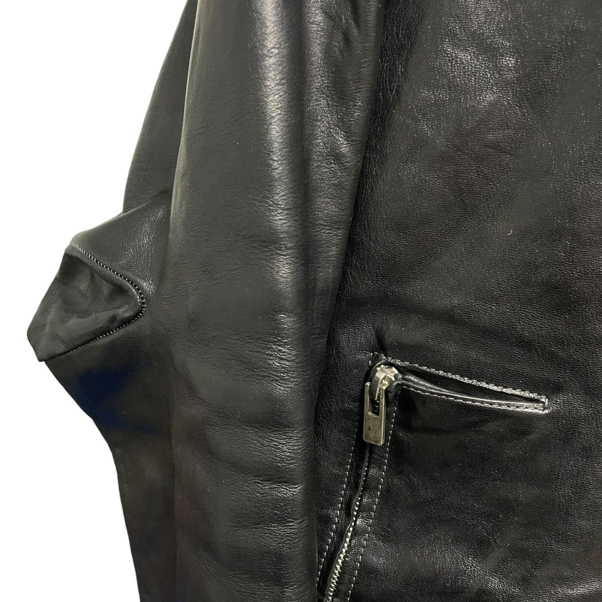 Ccp prosthetic drip scarstitch leather jacket