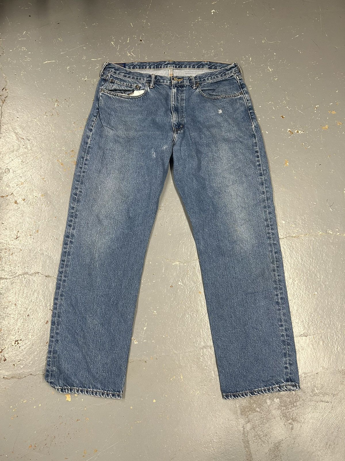 Pendleton × Vintage Crazy Vintage 90s Essential Pendleton Baggy Blue Jeans Size US 38 / EU 54 - 1 Thumbnail