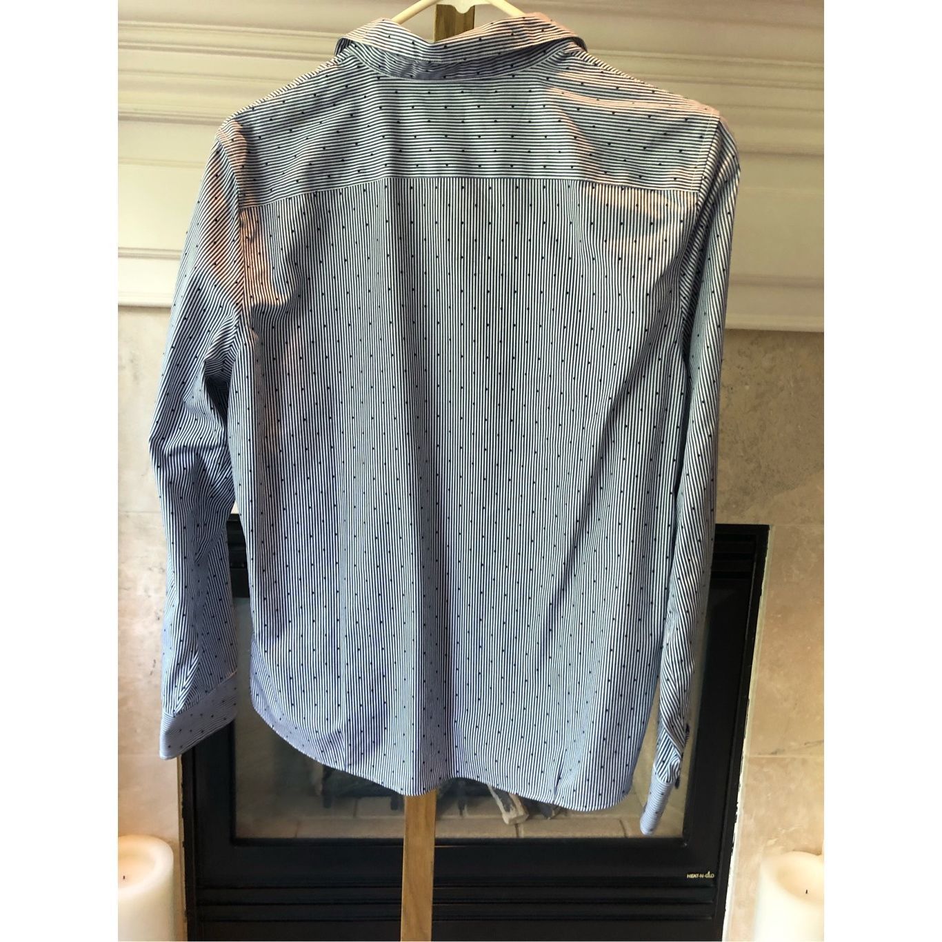 Lands' End Lands End Women’s Blue Striped Collared Button Up Long Sleev Size XL / US 12-14 / IT 48-50 - 2 Thumbnail