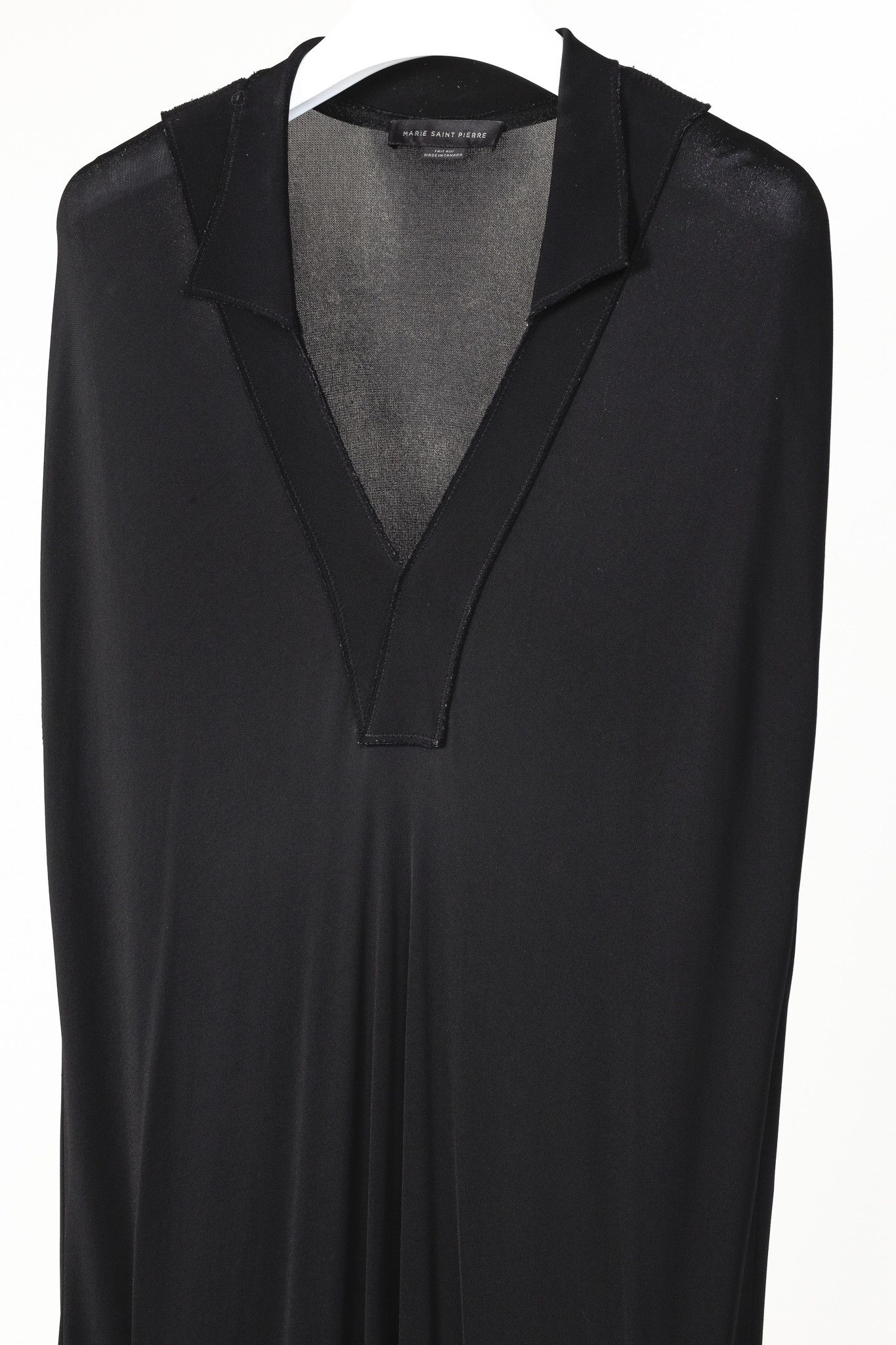 Marie Saint Pierre Marie Saint Pierre Black Crepe-Jersey Polo Midi Dress Size L / US 10 / IT 46 - 9 Thumbnail