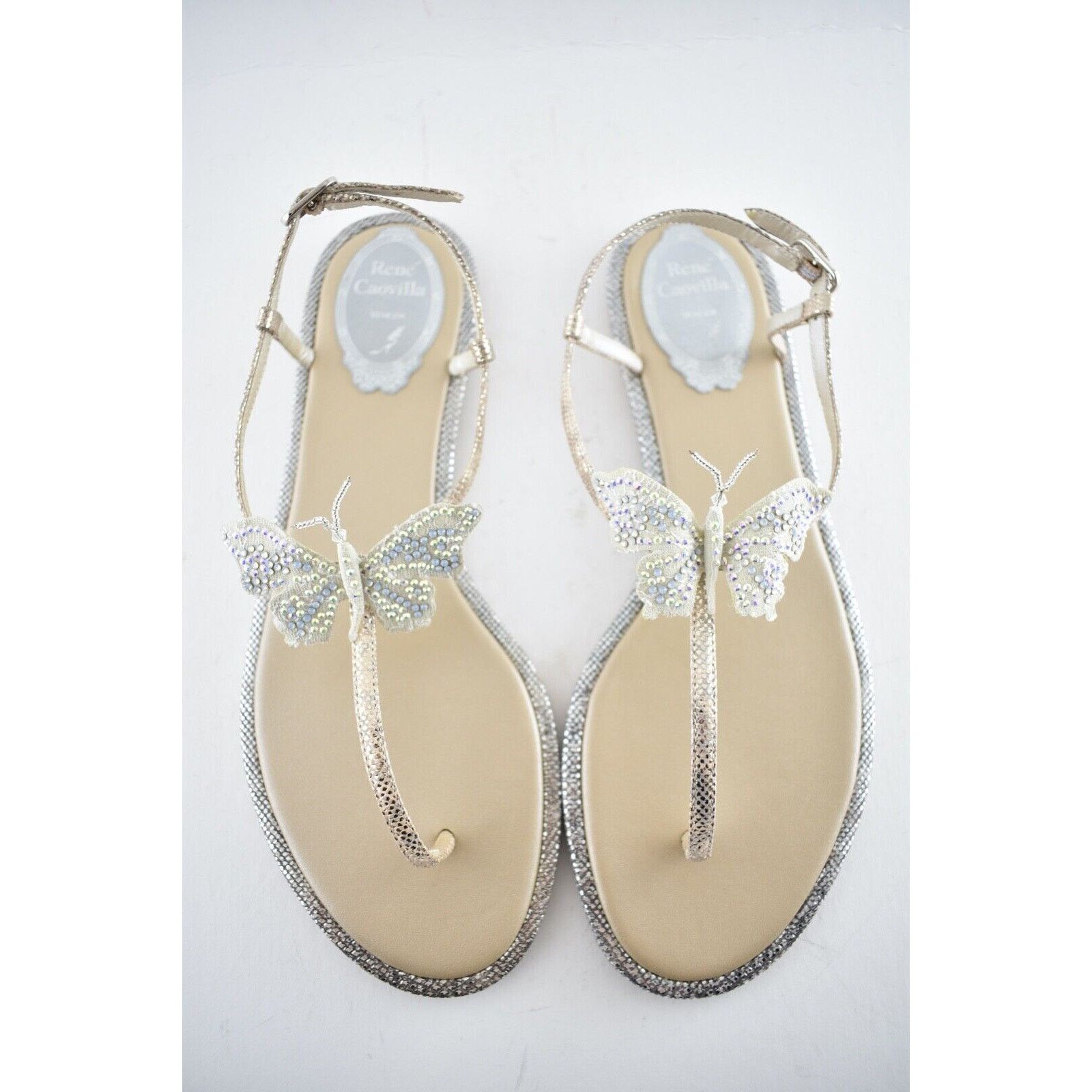 Rene Caovilla Rene Caovilla Blush Lizard Butterfly Strass Flat Thong Ankle Size US 8.5 / IT 38.5 - 7 Thumbnail