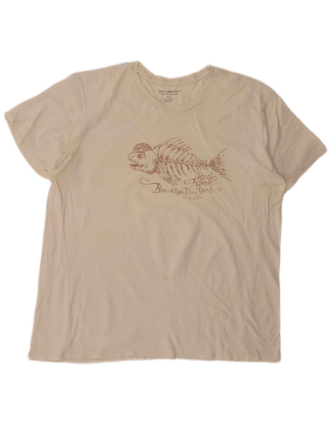 Ralph Lauren Mens Graphic T-Shirt Top XL White Cotton Size US XXL / EU 58 / 5 - 1 Thumbnail