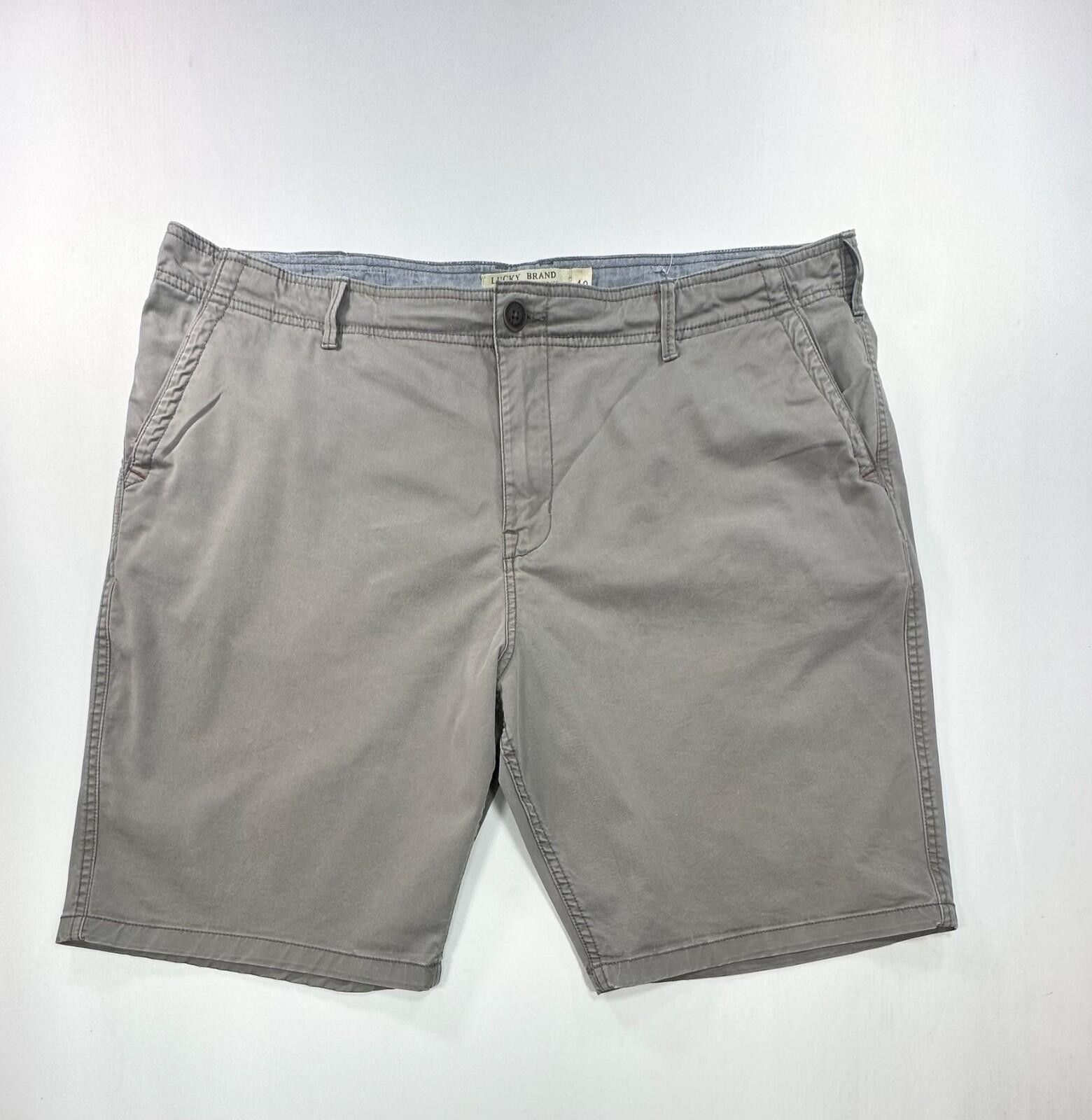 Lucky Brand Lucky Brand Flat Front Chino Shorts Gray Mens 40 Size US 40 / EU 56 - 1 Thumbnail