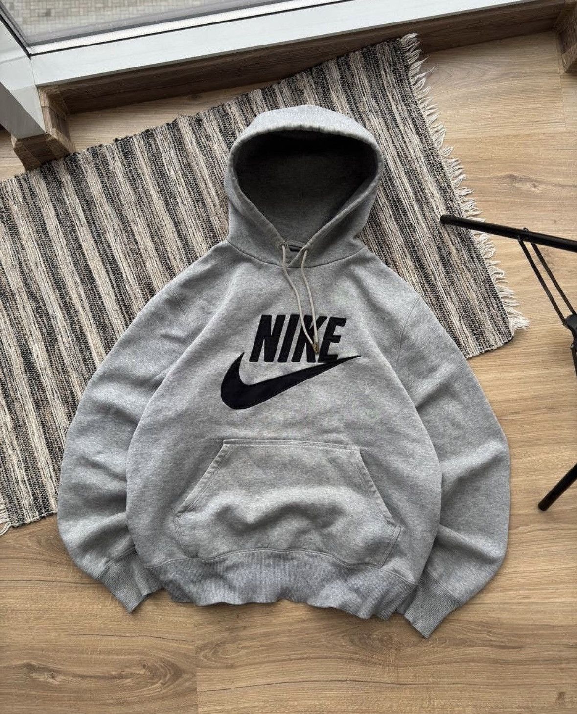Nike × Vintage Vintage Nike Big logo Y2K Grey Hoodie Size US M / EU 48-50 / 2 - 1 Thumbnail