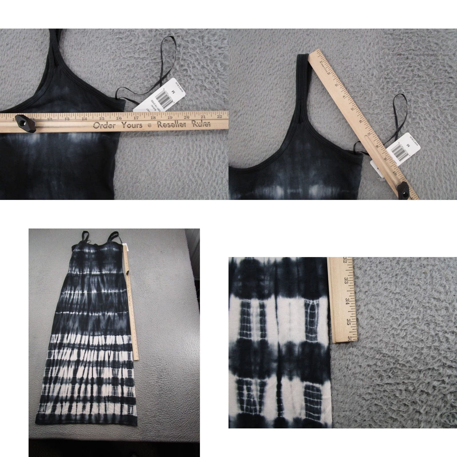 Alife Reflex Active Life Maxi Dress Sleeveless 90 Degrees Tie Dyed Black Women M NEW Size M / US 6-8 / IT 42-44 - 8 Thumbnail