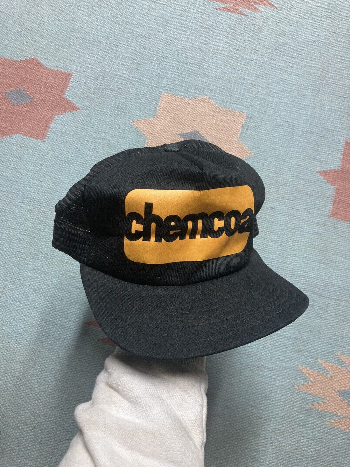 New Era × Vintage VTG 80s trucker hat Chemcoa logo spellout black USA made Size ONE SIZE - 1 Thumbnail