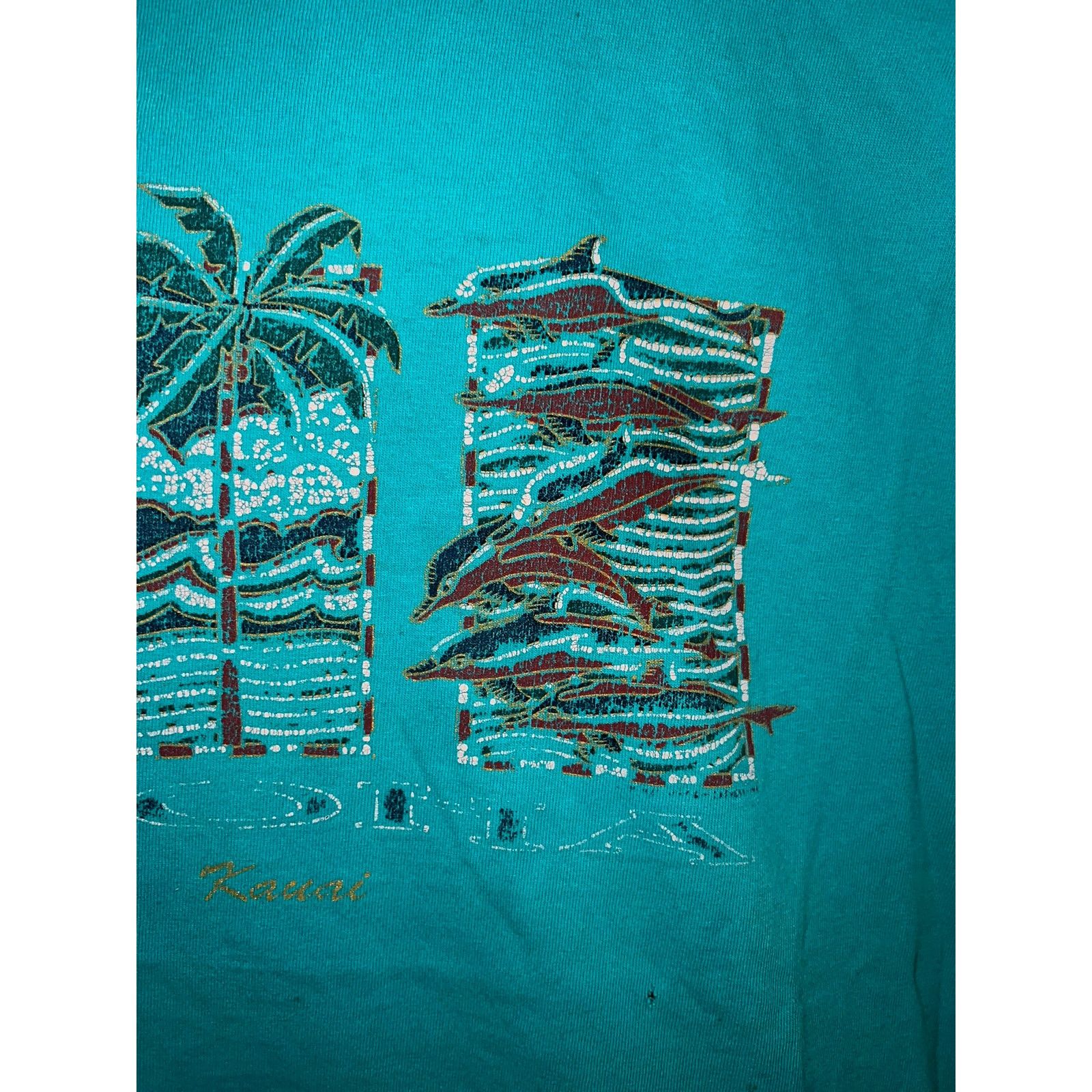 Vintage Vintage Aloha Kauai Shirt Hawaii Teal Green Tee VTG 90s XL Size US XL / EU 56 / 4 - 4 Thumbnail