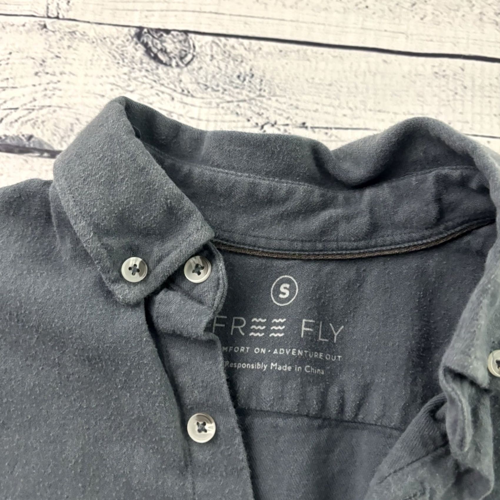 Vintage Free Fly Chamois Long Sleeve Button Front Shirt Mens Small Gray Casual Cotton Button-Up Shirt Size US S / EU 44-46 / 1 - 2 Thumbnail