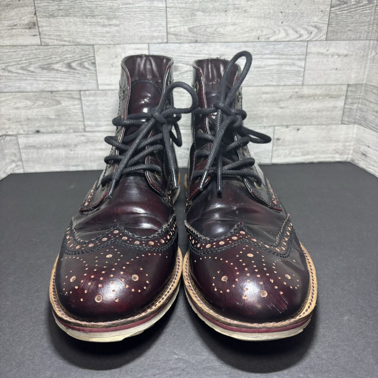 Crevo Crevo Boardwalk Leather Boots Men s Size 9.5 Wingtip Bordo Grailed