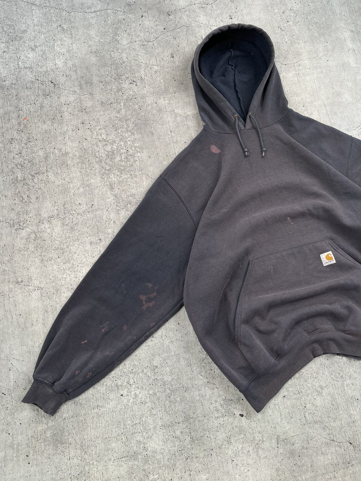Carhartt CARHARTT Distressed Detroit Big Logo Hoodie Sun-Faded Baggy Size US XL / EU 56 / 4 - 3 Thumbnail