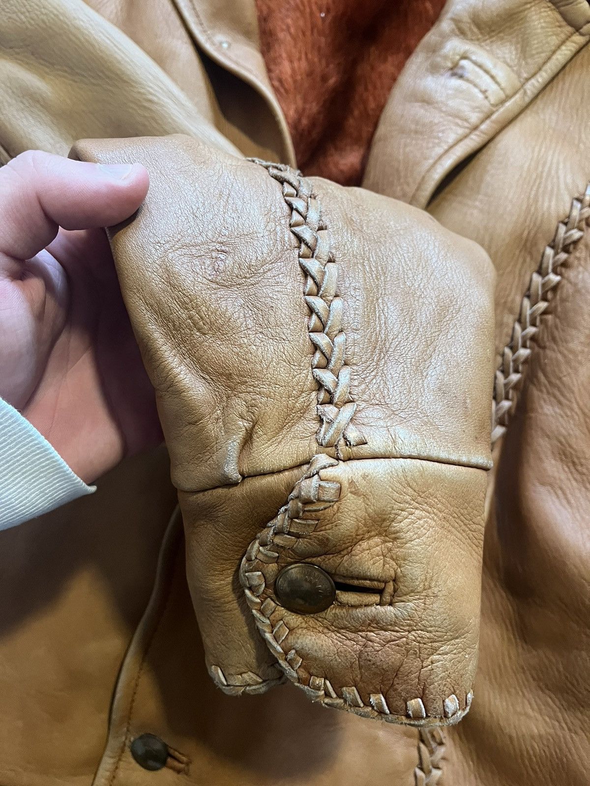 Vintage cropped leather jacket cowboy calf skin RARE 50’s western Size US S / EU 44-46 / 1 - 11 Thumbnail