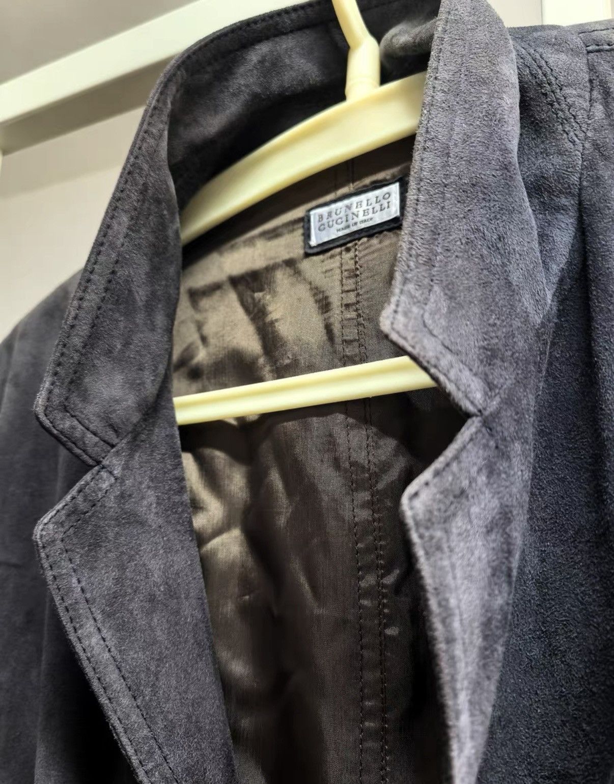 Brunello Cucinelli Brunello Cucinelli Men's Lavender-Gray Leather Jacket Size US L / EU 52-54 / 3 - 5 Thumbnail