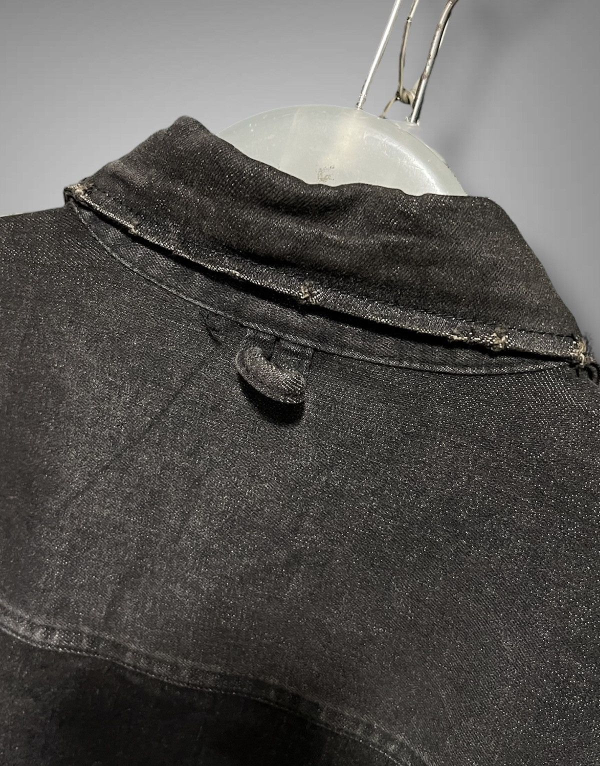 Monocle Monocle Distressed Black Washed Buttoned Denim Jacket Size US M / EU 48-50 / 2 - 6 Thumbnail
