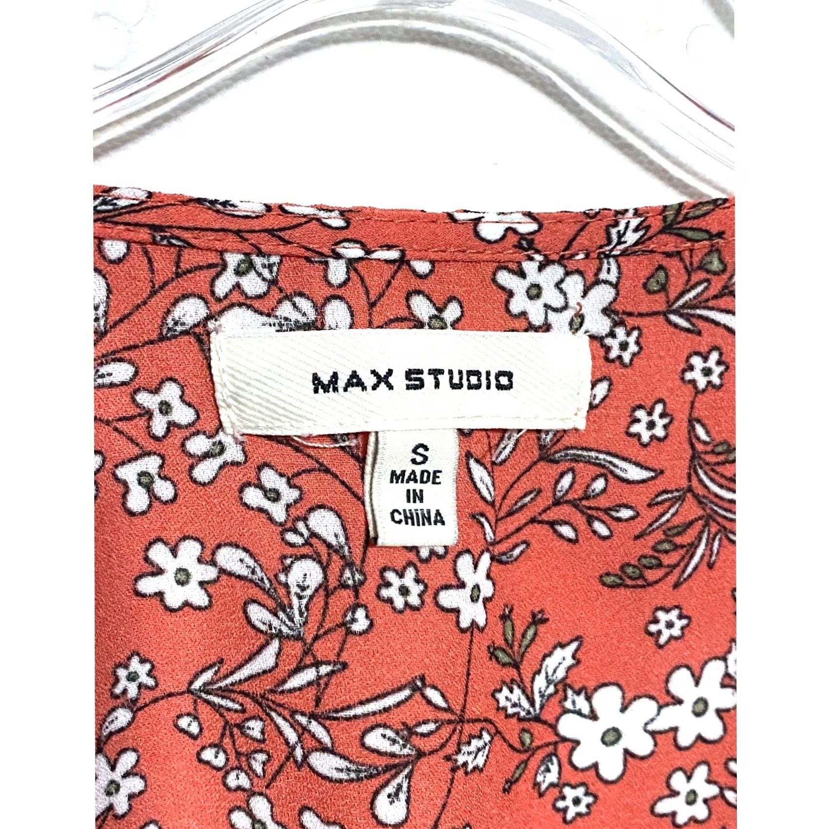 Vintage Max Studio Floral Prairie V Neck Dress S Ruffle Sleeves Belt Bow Smocked Pockets Bohemian A-Line Women Size S / US 4 / IT 40 - 7 Thumbnail