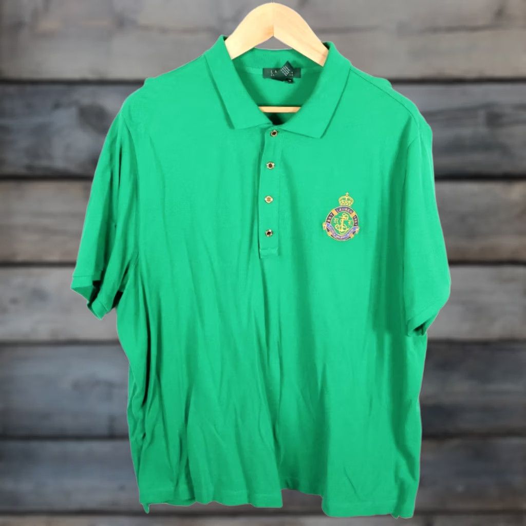 Ralph Lauren Lauren Ralph Lauren Green Polo Shirt Men's 3X Crown Crest Embroidery Cotton Size US XXL / EU 58 / 5 - 1 Thumbnail