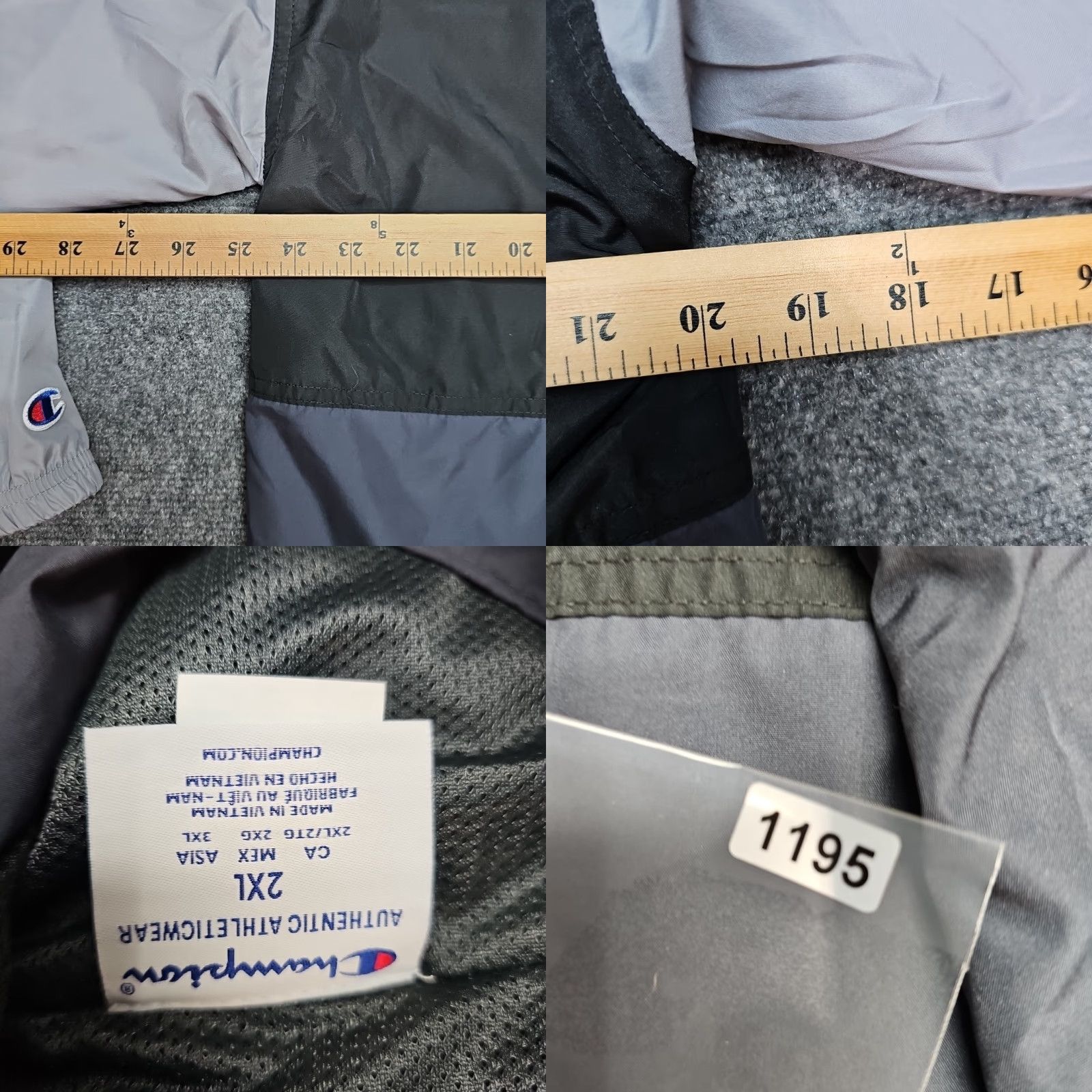 Champion Champion Full Zip Lightweight Colorblock Jacket Men 2XL Gray Black Blue Hoodie Size US XXL / EU 58 / 5 - 8 Thumbnail